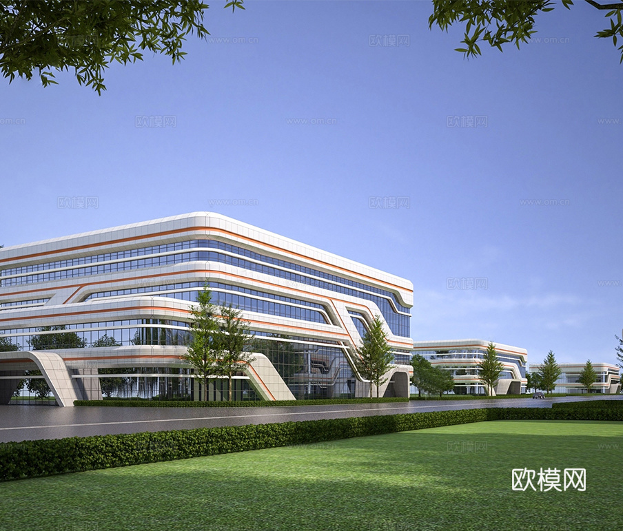 现代产业园 孵化中心 智谷中心su模型下载（渲染图1）