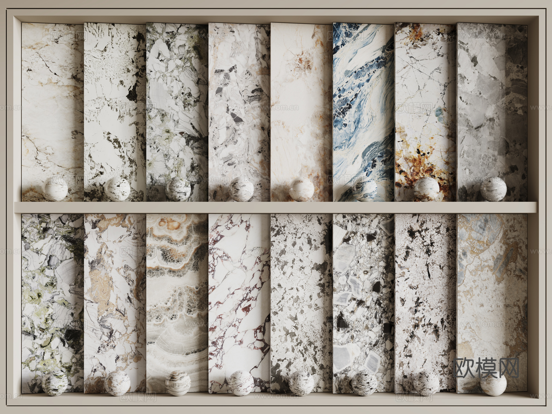 现代轻奢石材 彩色纹路大理石 岩石 奢石 宝格丽su模型