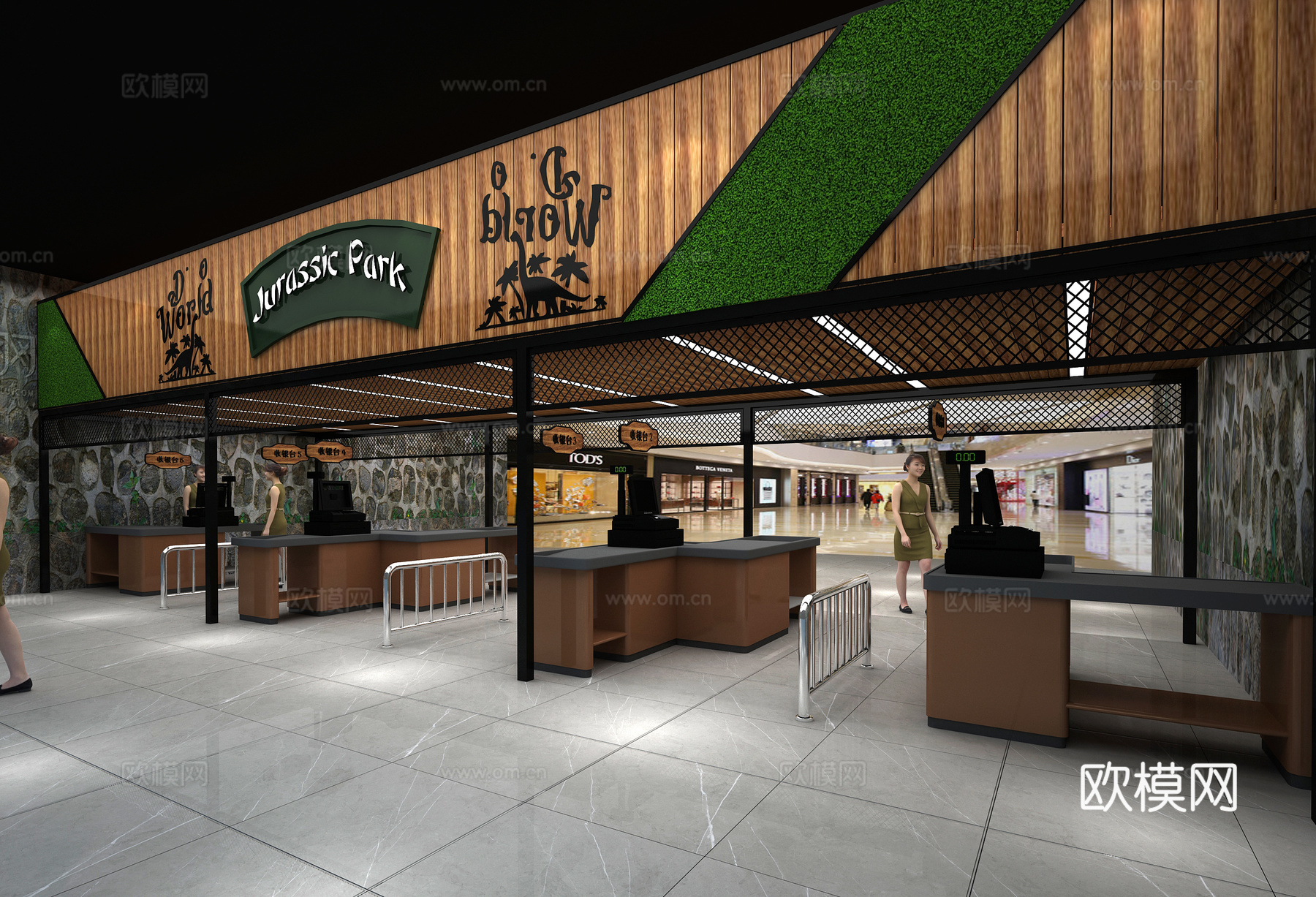 现代精品超市收银区3d模型