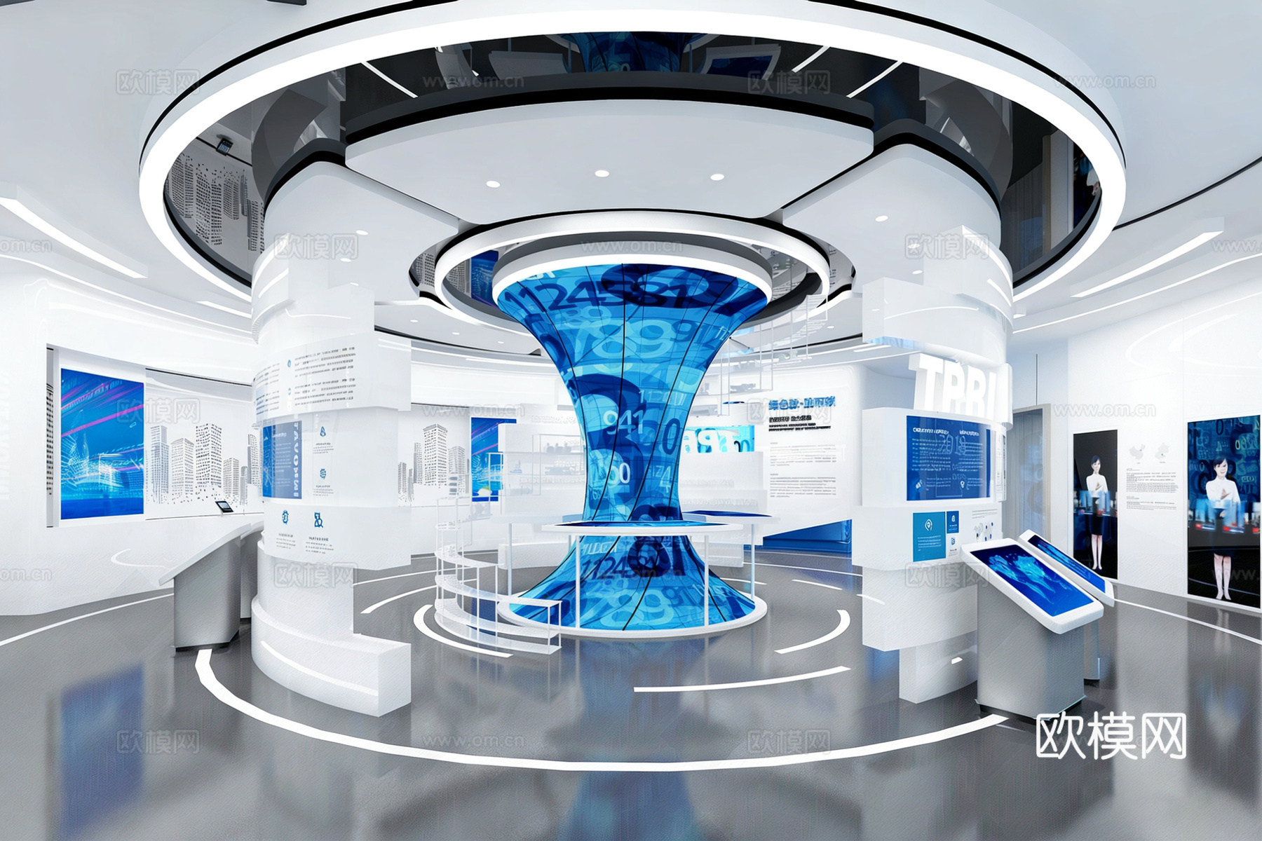 现代 展厅 企业展厅su模型