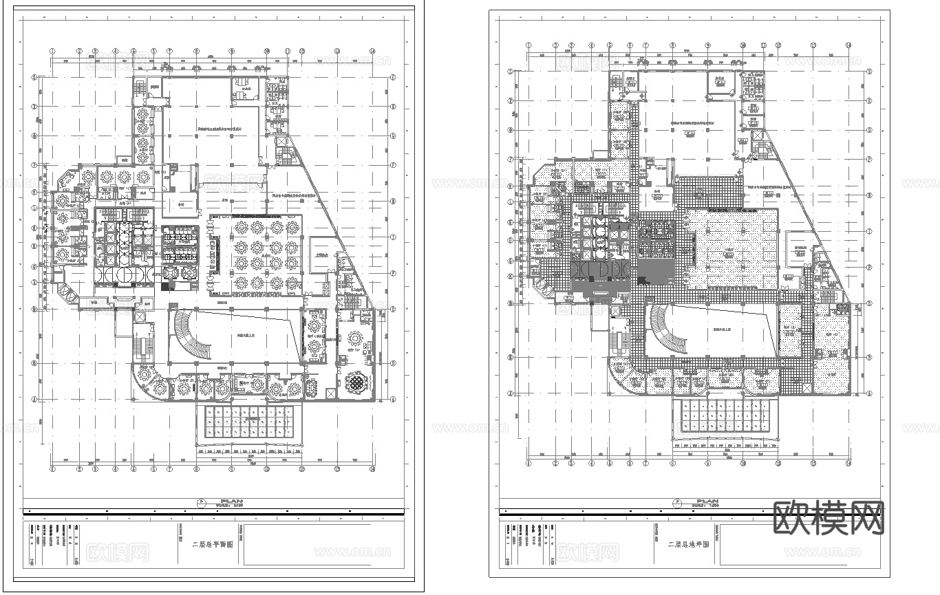 五星级酒店中餐厅  最新全套施工图合集cad施工图