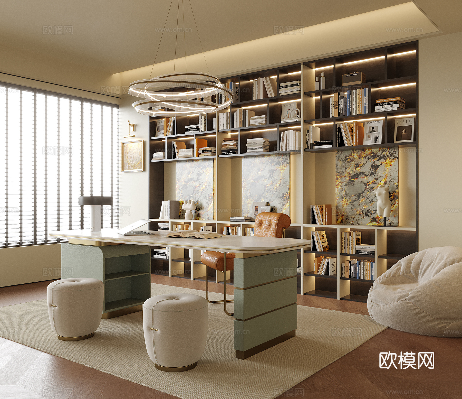 现代书房su模型