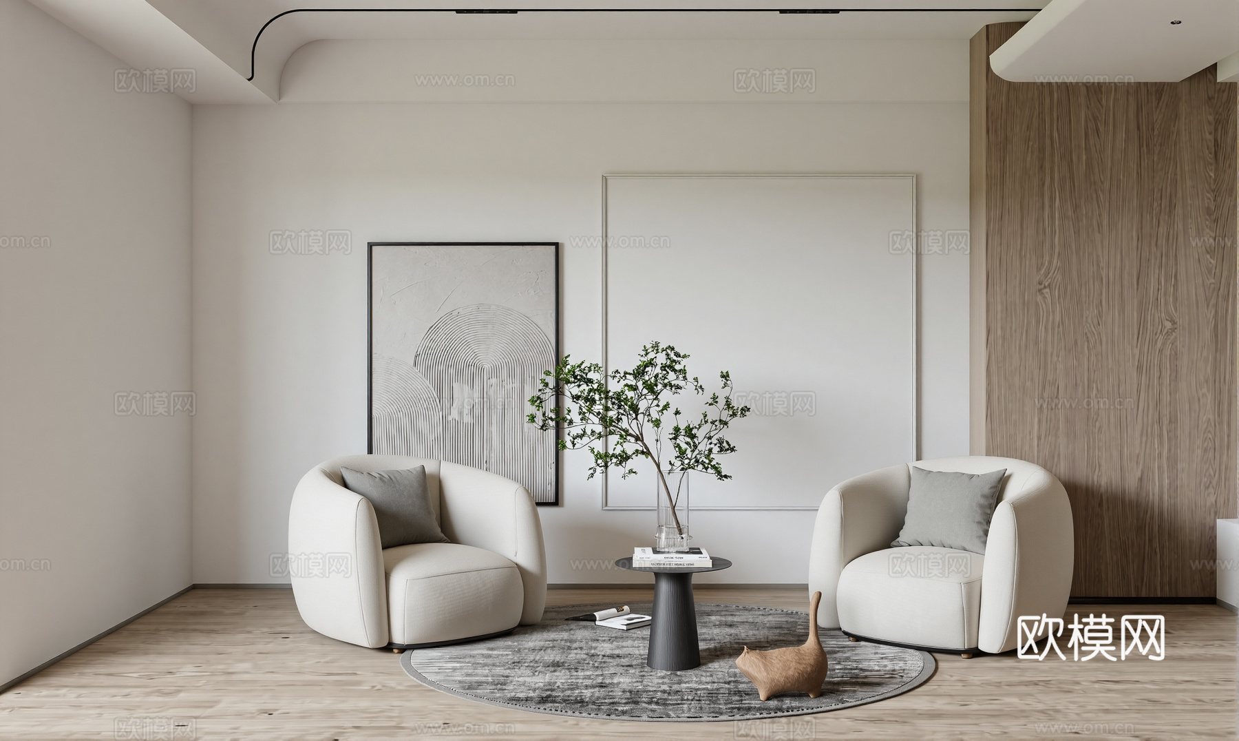 休闲单人沙发组合su模型