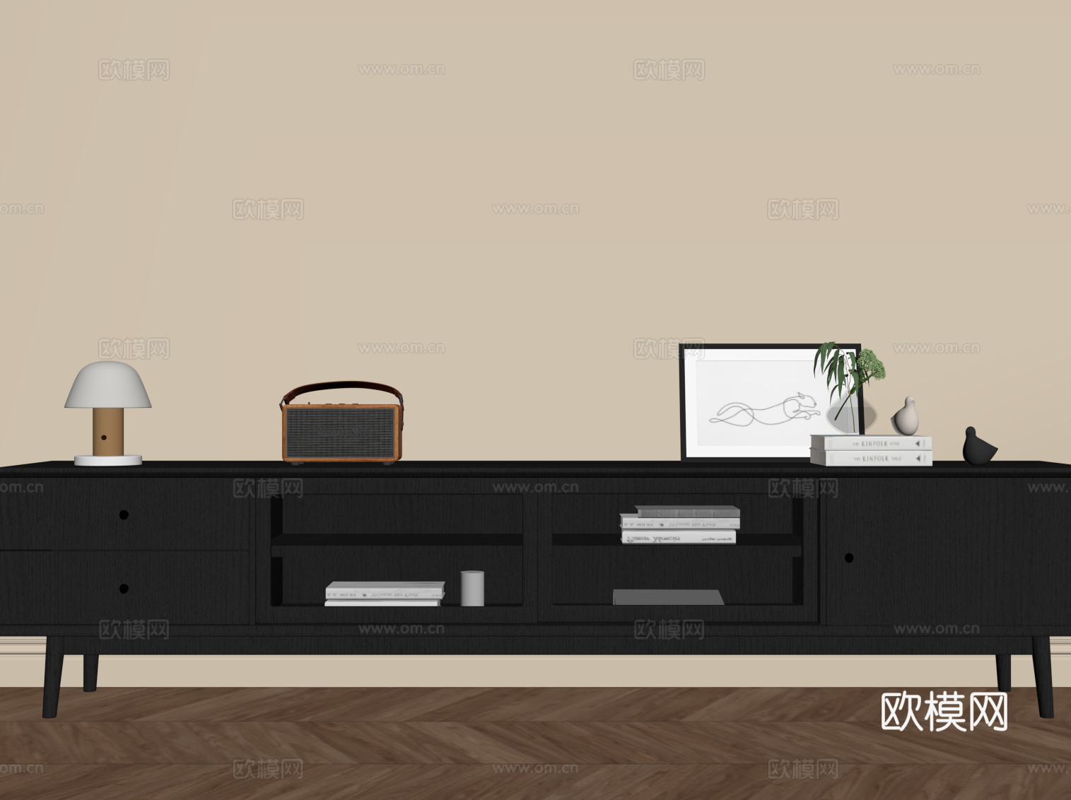 法式复古电视柜su模型