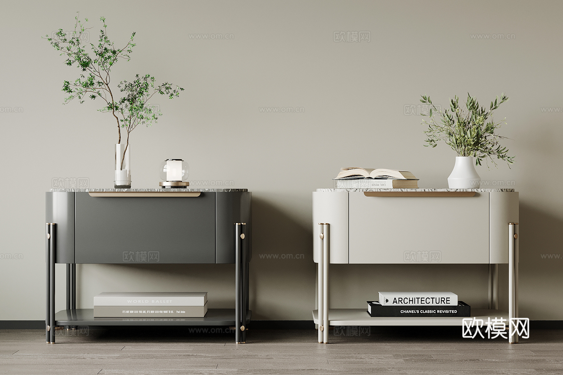 现代床头柜su模型