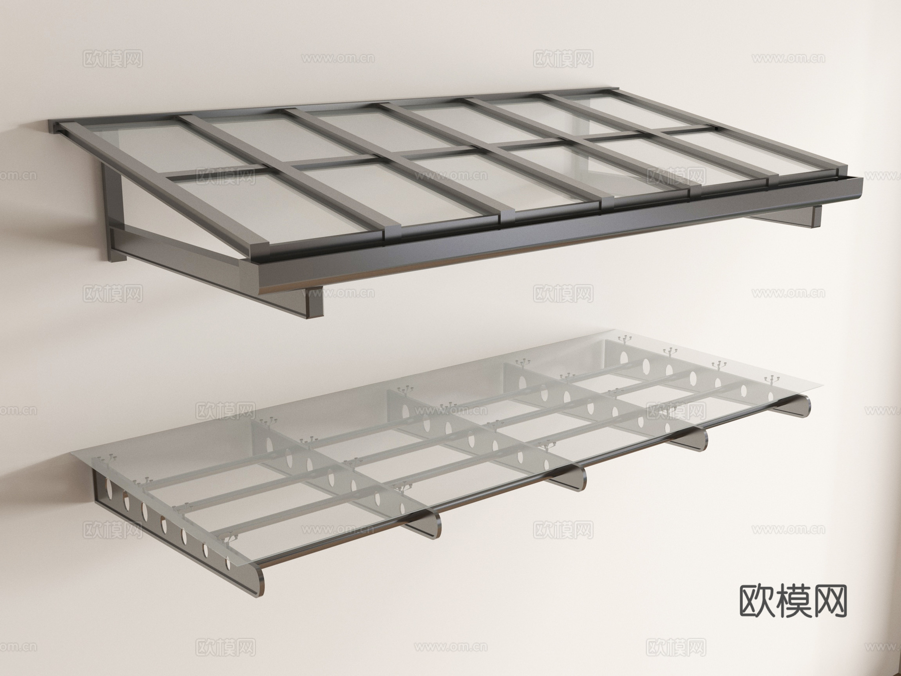 现代玻璃雨棚 玻璃遮阳棚 雨搭遮雨棚 户外雨棚su模型