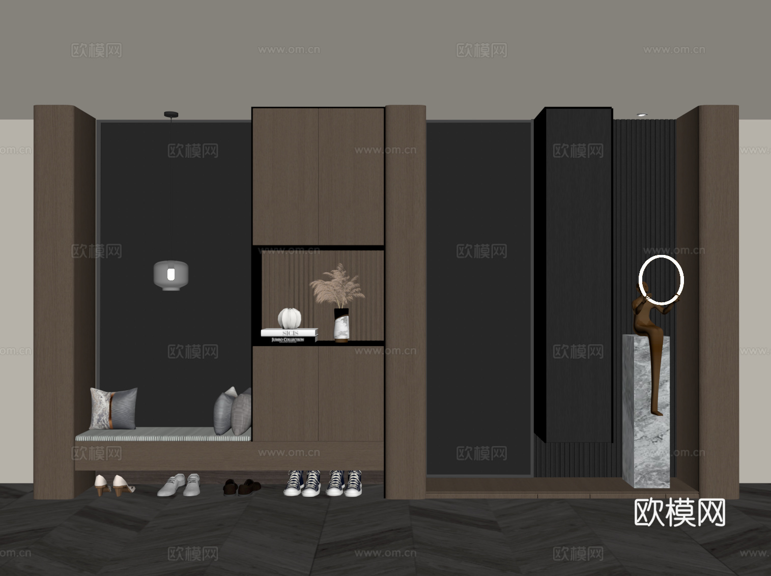 意式玄关柜su模型