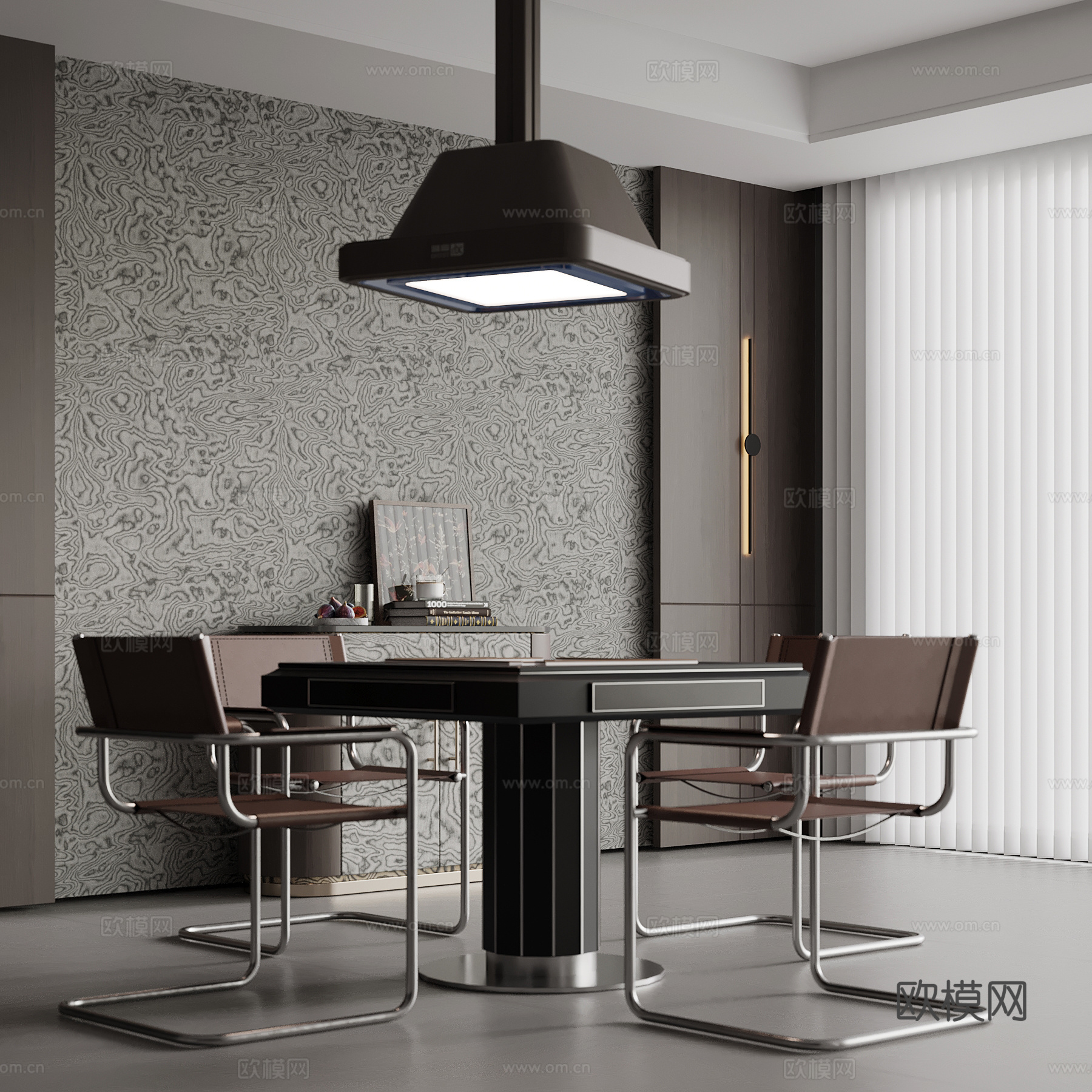 现代棋牌室 麻将桌 棋牌桌su模型