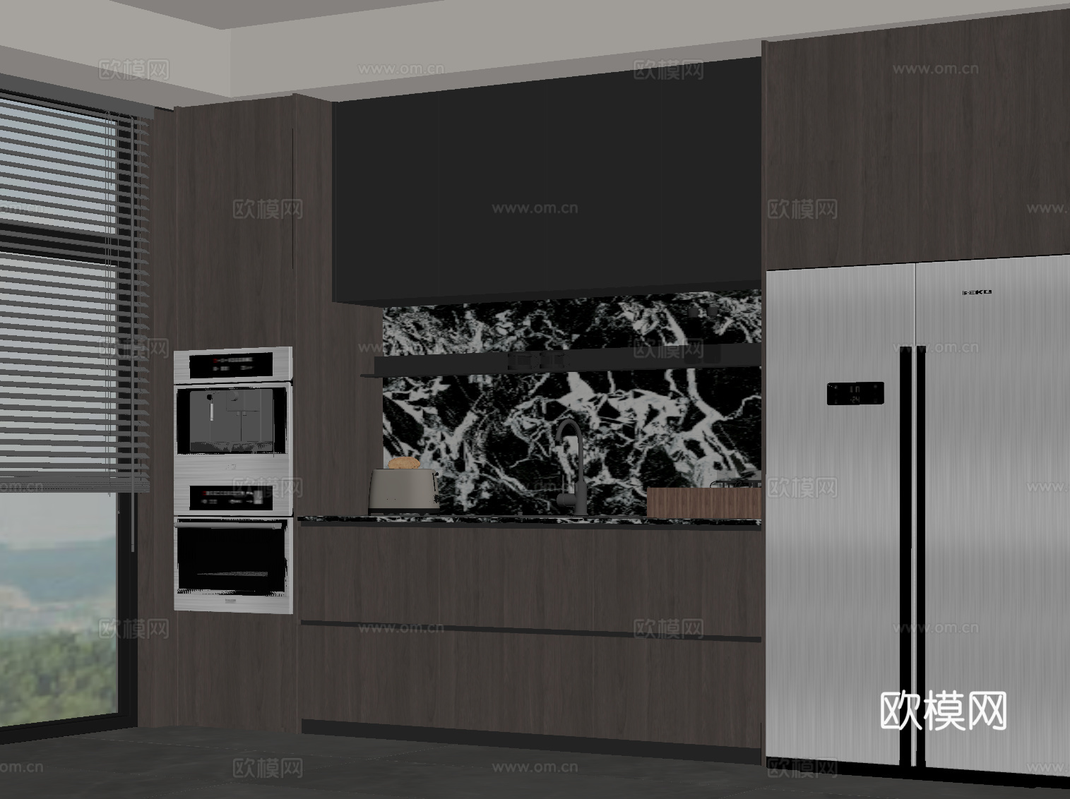 意式餐边柜 橱柜su模型