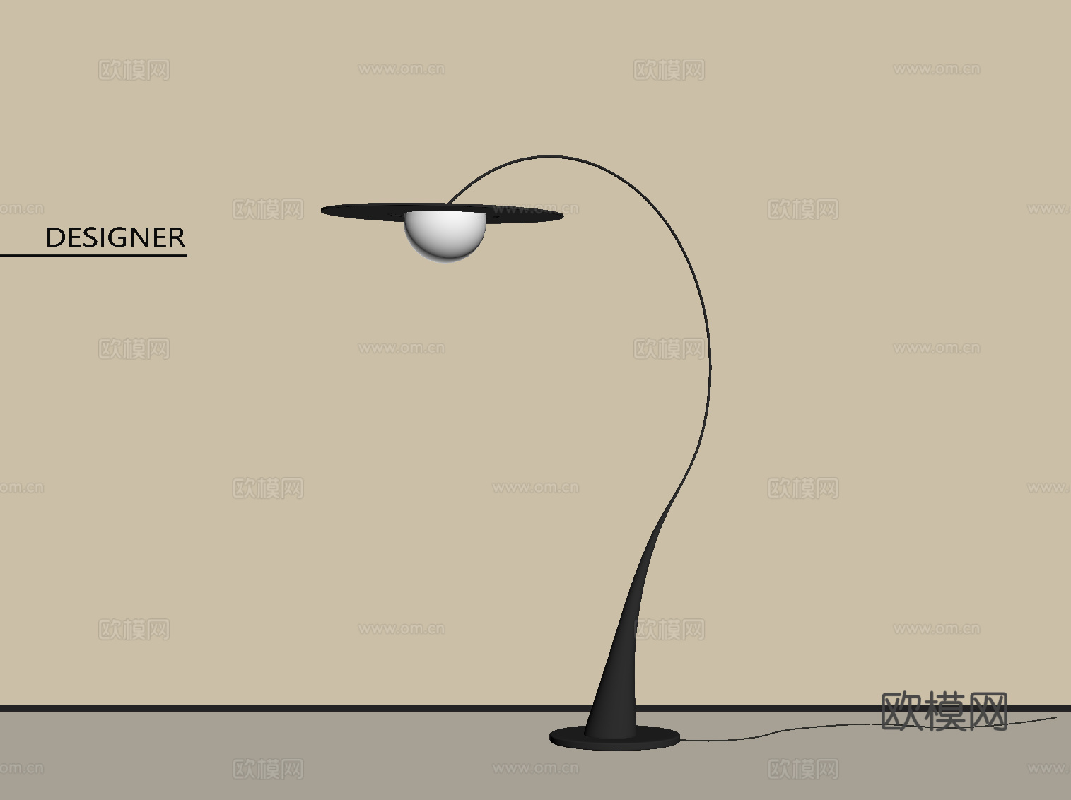 现代落地灯su模型