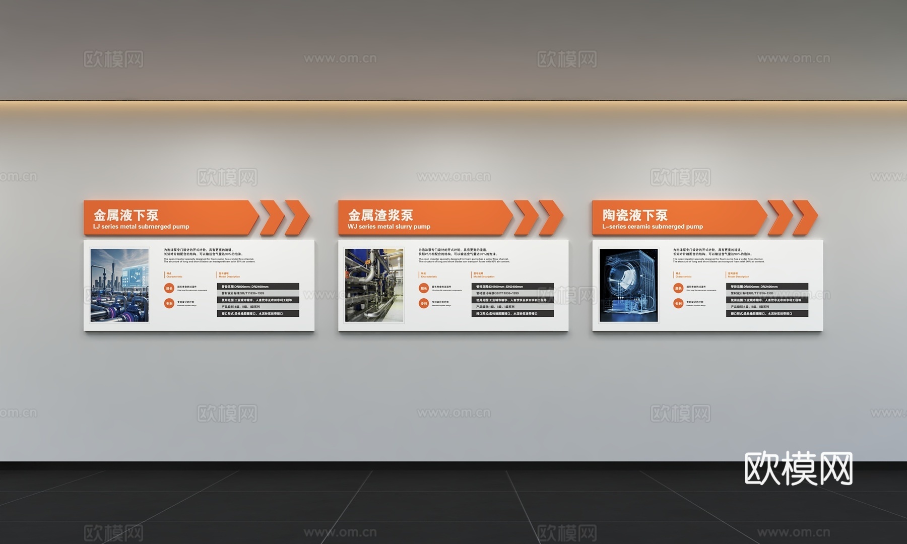 现代企业文化墙 办公文化墙 走廊 宣传栏 标语 口号 企业风3d模型