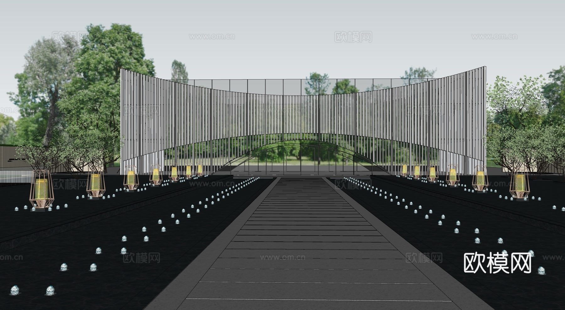 现代售楼处建筑 售楼部建筑su模型