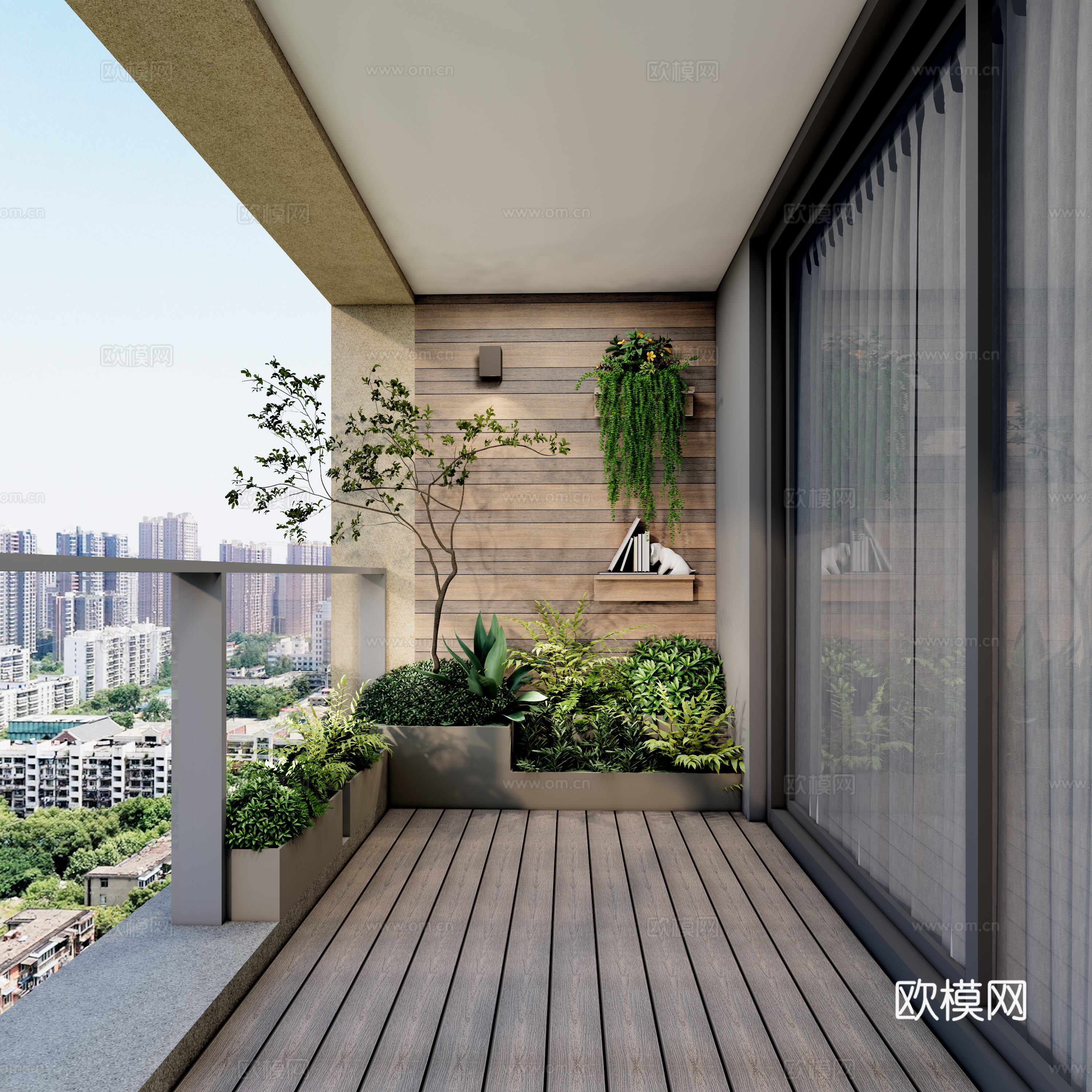 现代休闲 洗漱阳台 休闲椅 花箱绿植 洞洞板 操作台su模型
