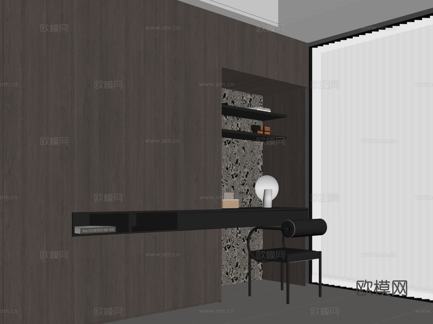 现代衣柜 梳妆台su模型