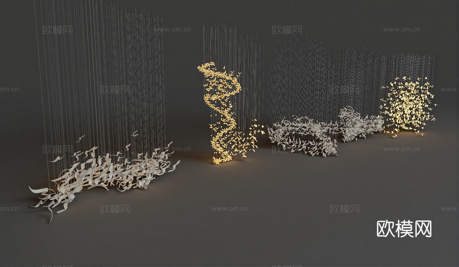 现代水晶吊灯 艺术吊灯su模型