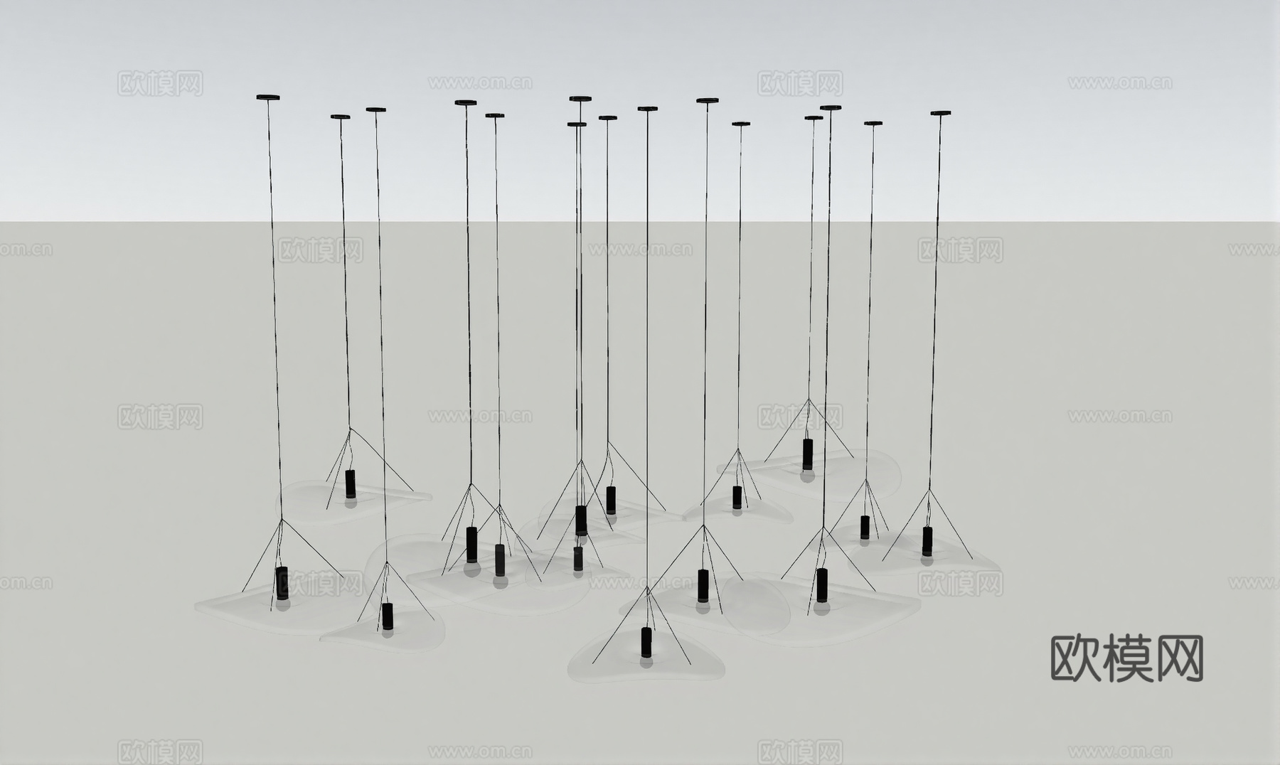现代水晶吊灯 艺术吊灯su模型