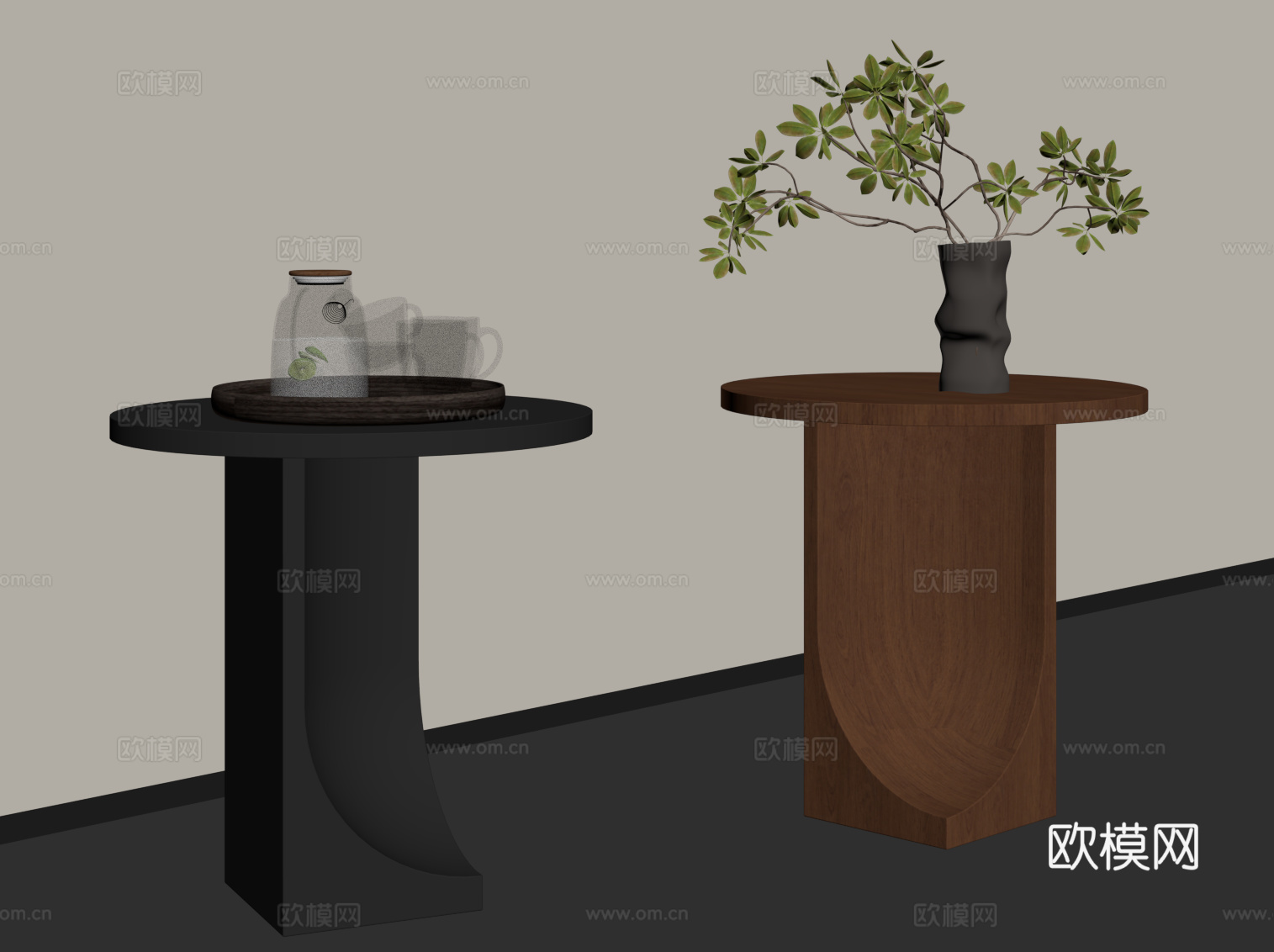 法式中古边几su模型