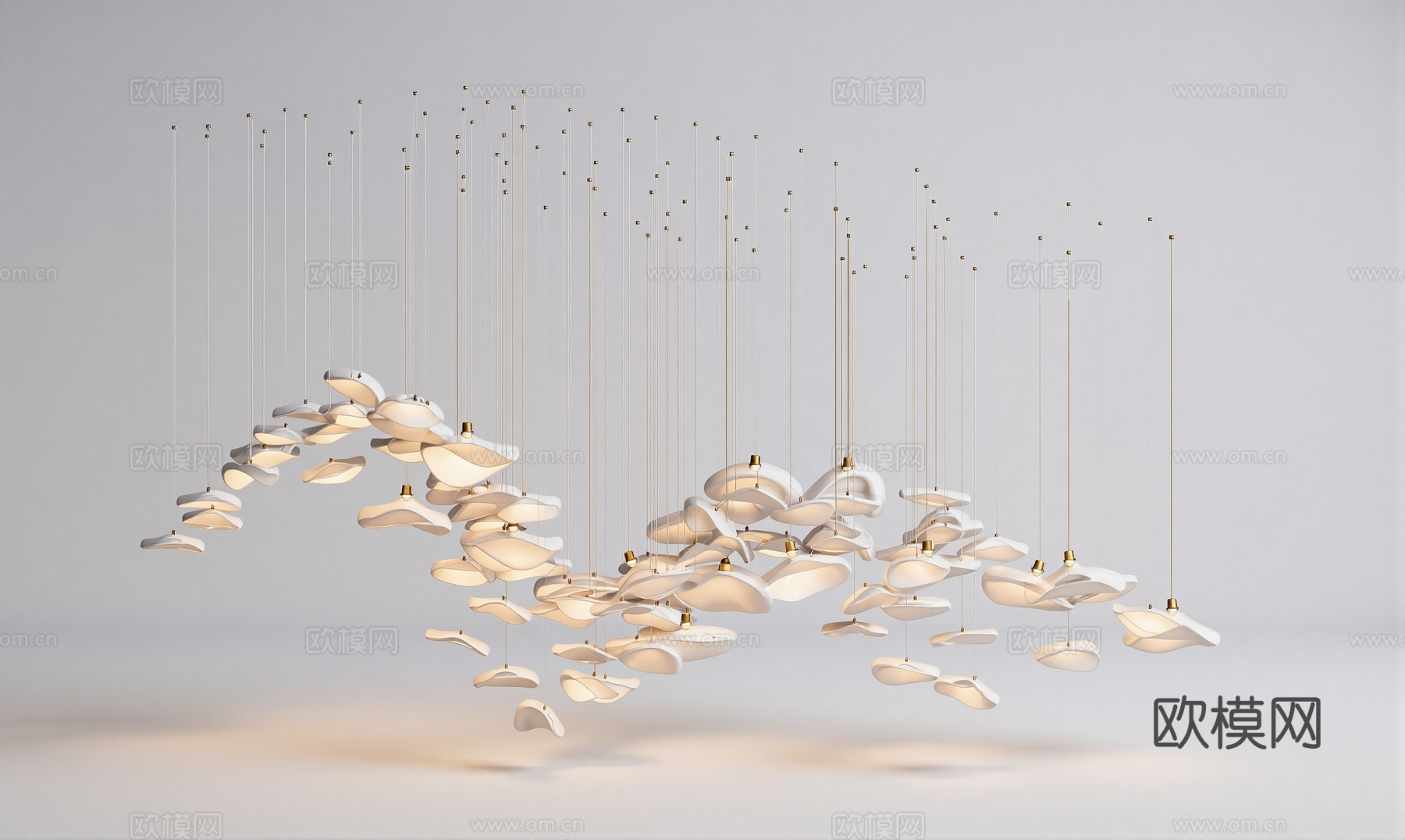 现代装饰吊灯 大型吊灯 酒店吊灯 玻璃吊灯 水晶吊灯 大厅吊su模型