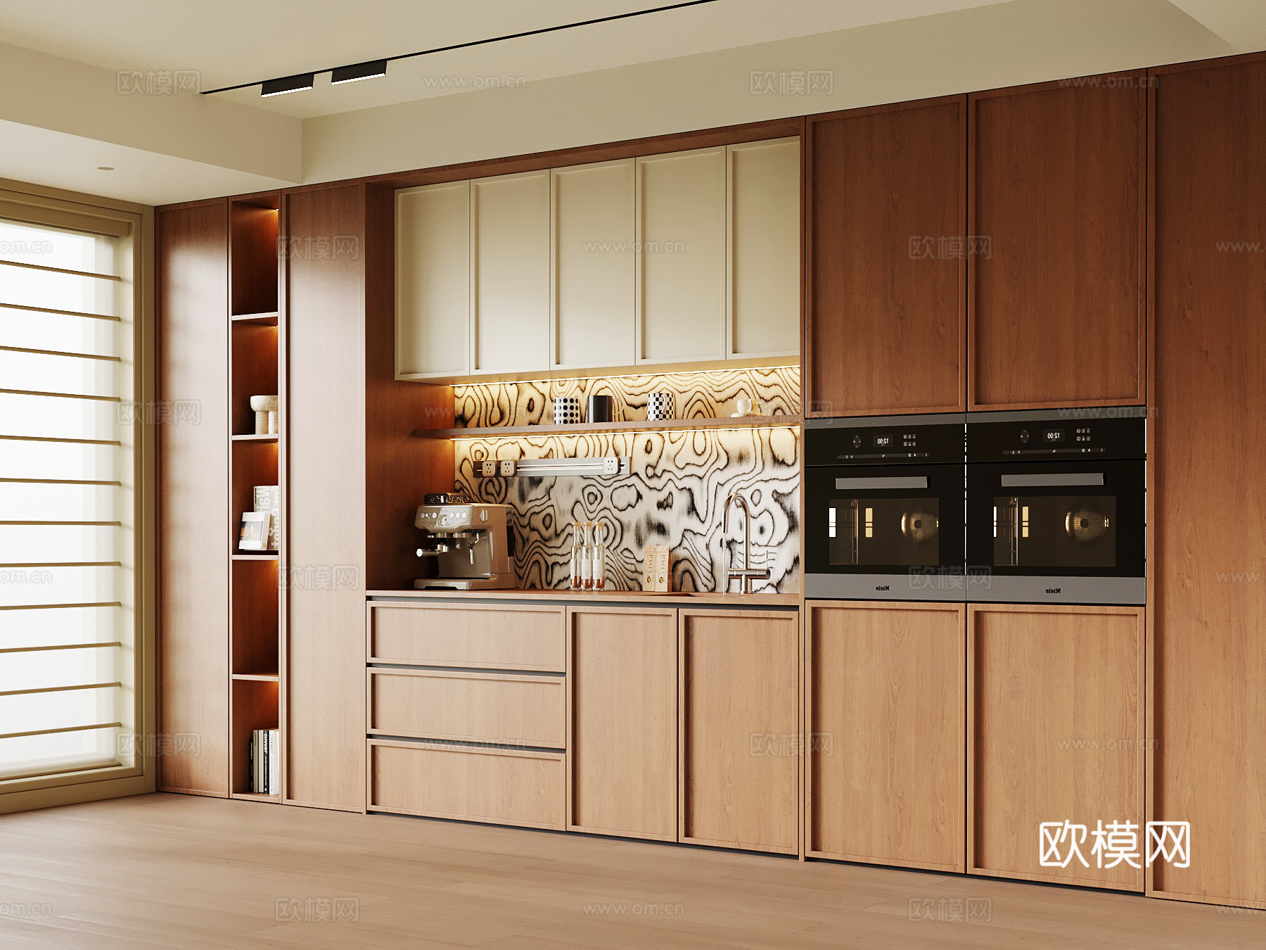 中古风餐边柜 酒柜su模型