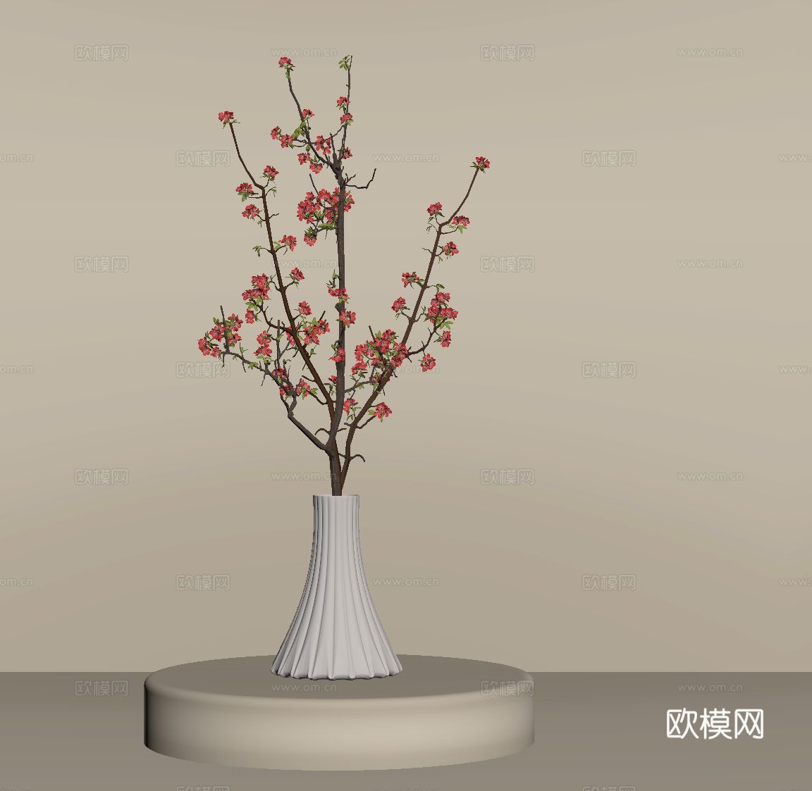 现代花艺 花瓶 插花su模型