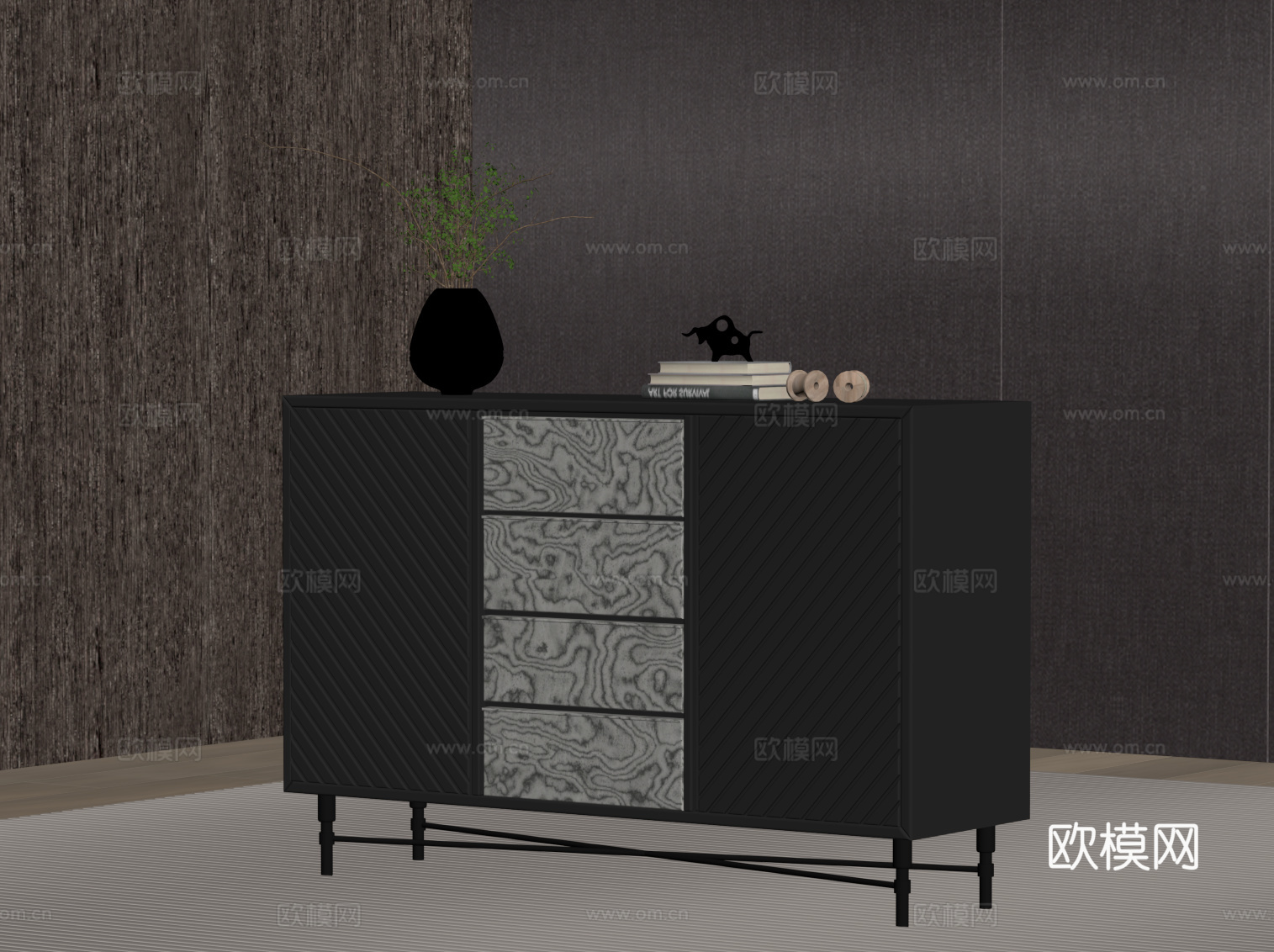 现代意式玄关柜 边柜su模型