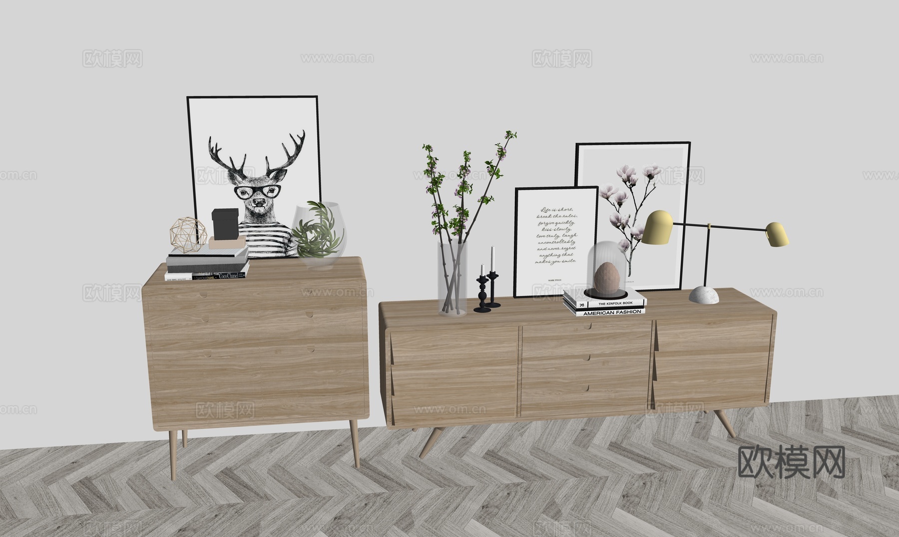 北欧玄关柜端景柜su模型