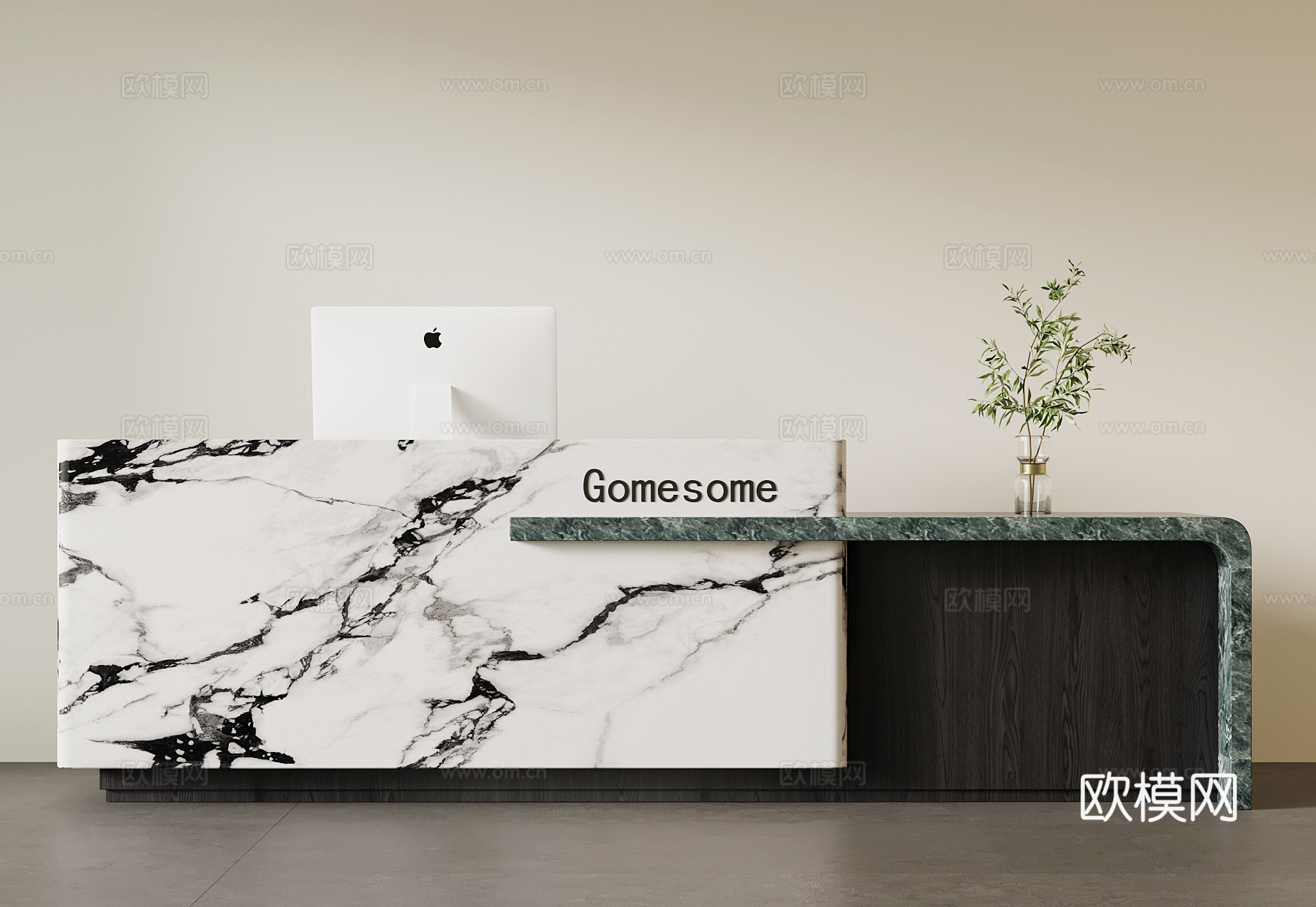 现代意式前台 接待台 招待台su模型下载（渲染图1）