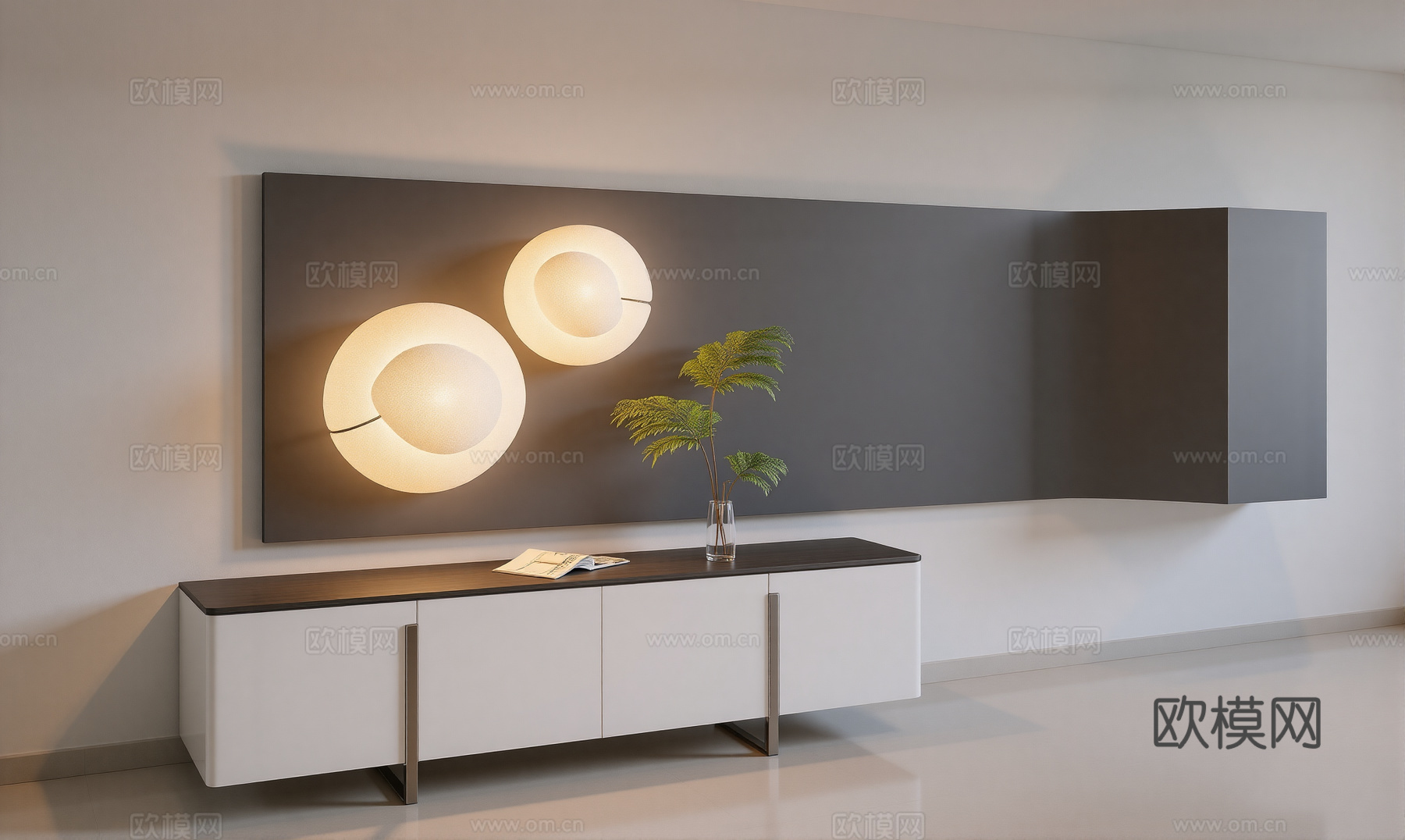 现代电视柜组合su模型