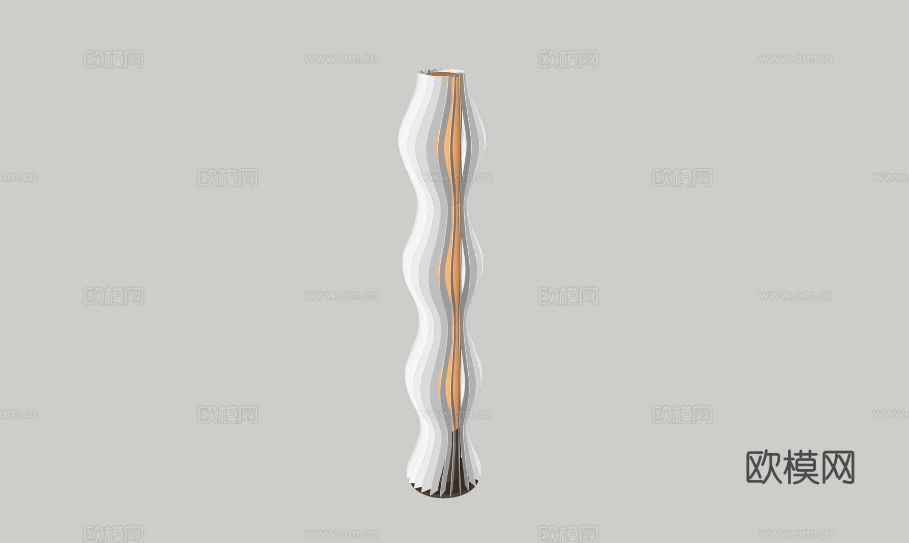 艺术波浪落地灯su模型