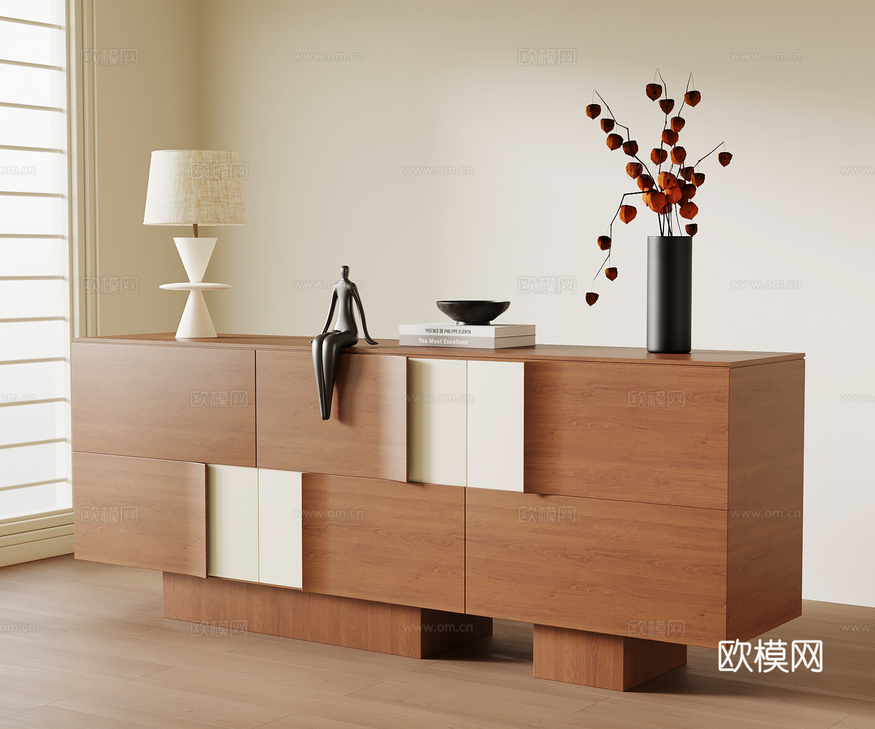 中古风玄关柜 边柜su模型