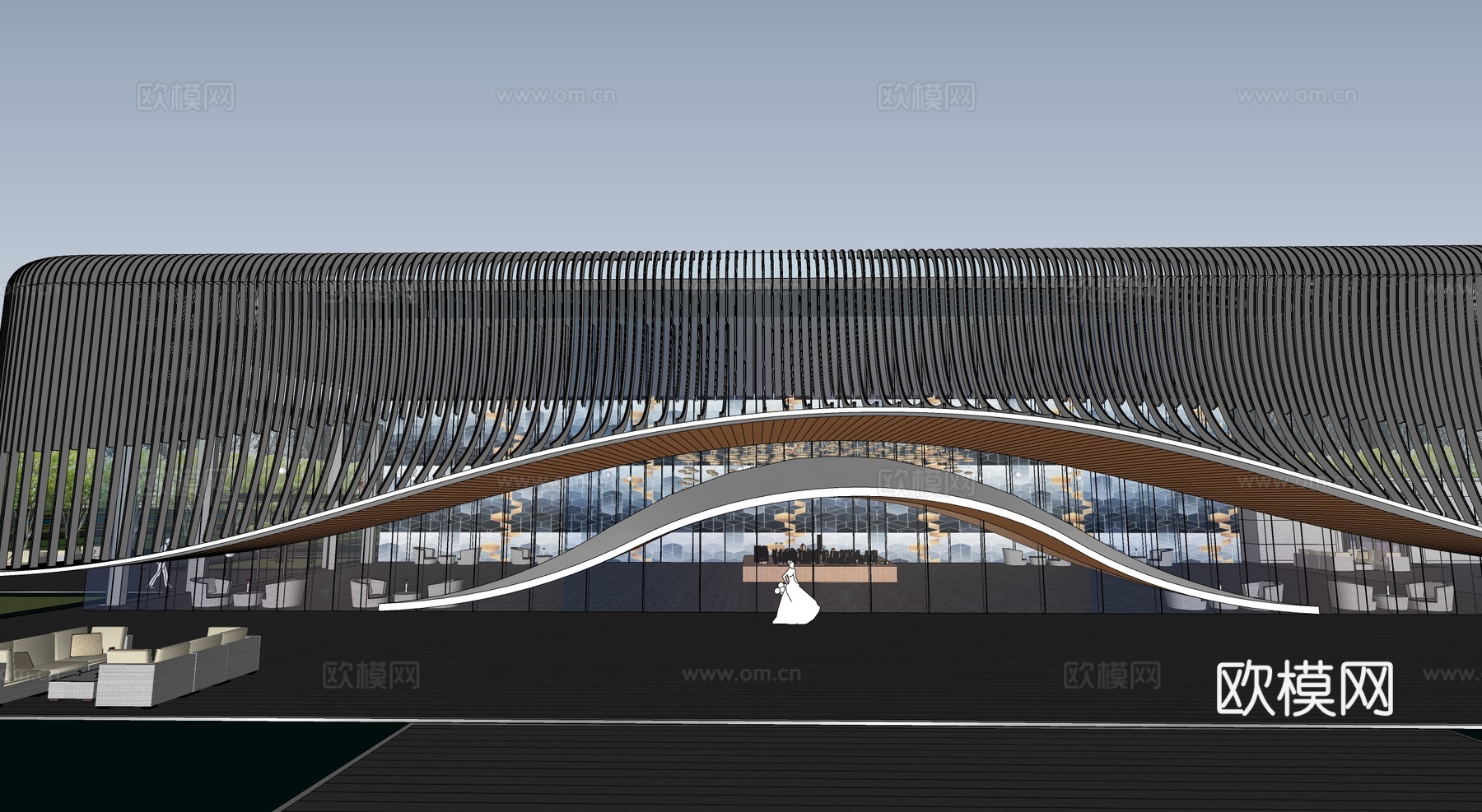 现代艺术展览馆建筑 美术馆 博物馆su模型