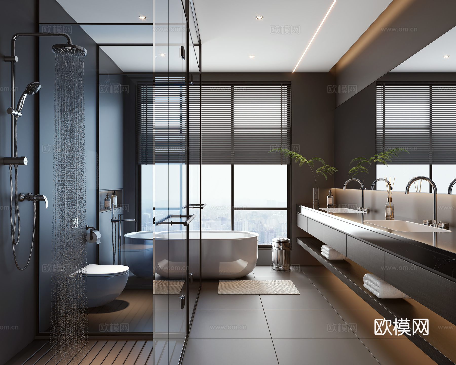 现代卫生间3d模型下载