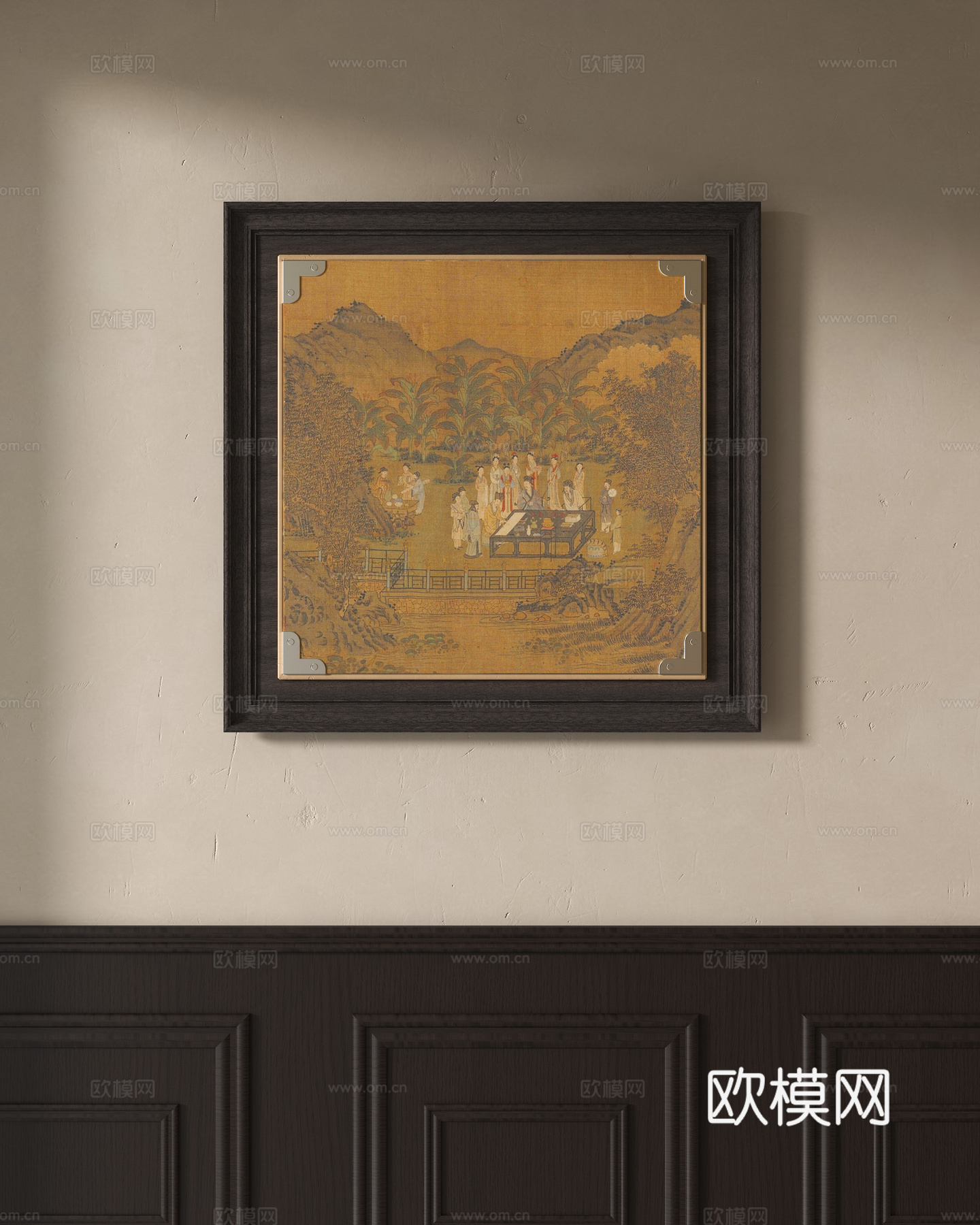 新中式装饰画su模型下载（渲染图1）