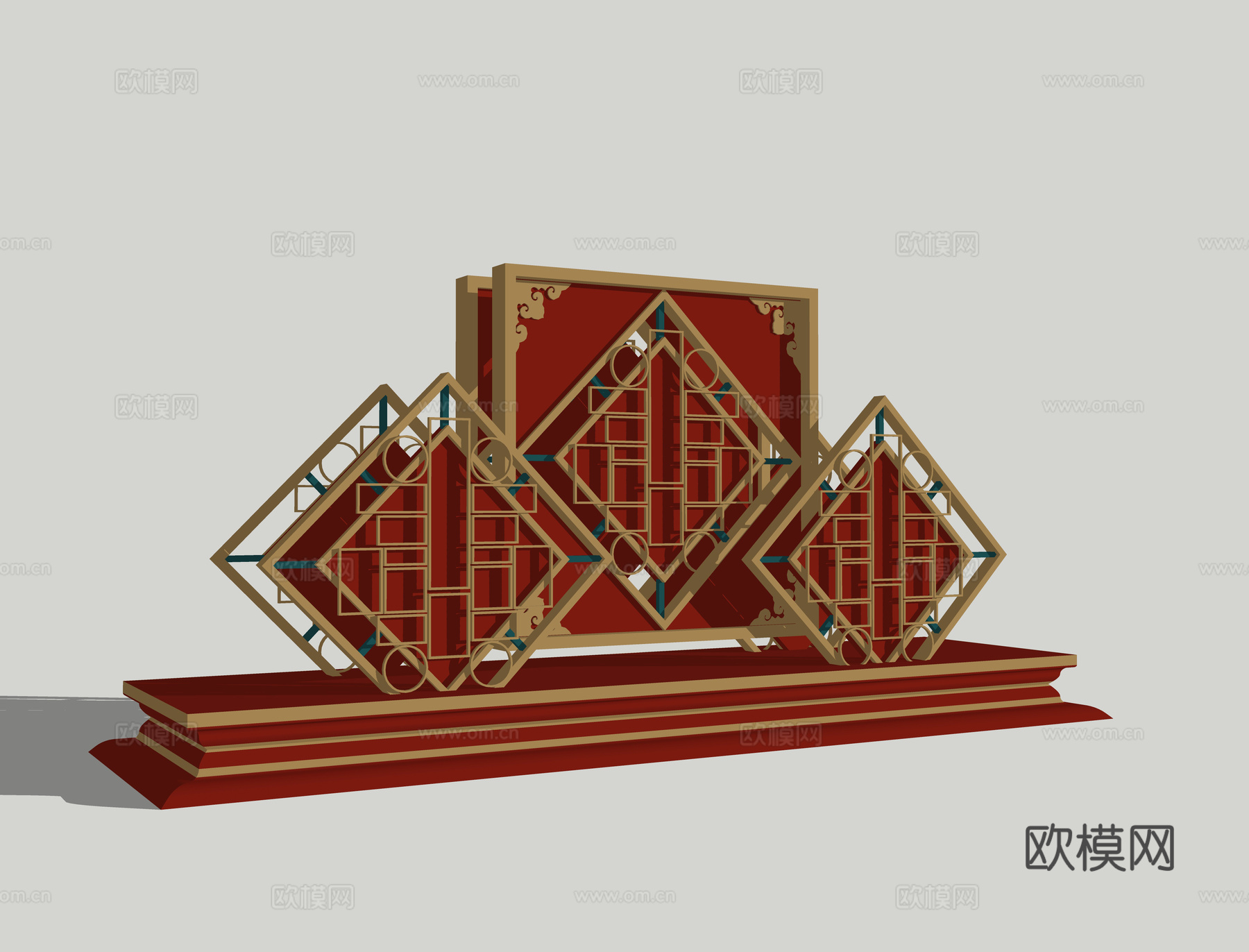 新中式舞台 国风国潮舞台 美陈 网红美陈 商场美陈装置 户外su模型