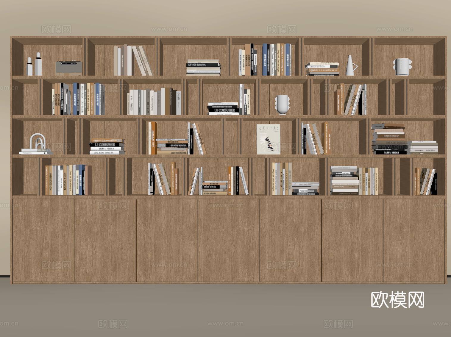 现代书柜su模型
