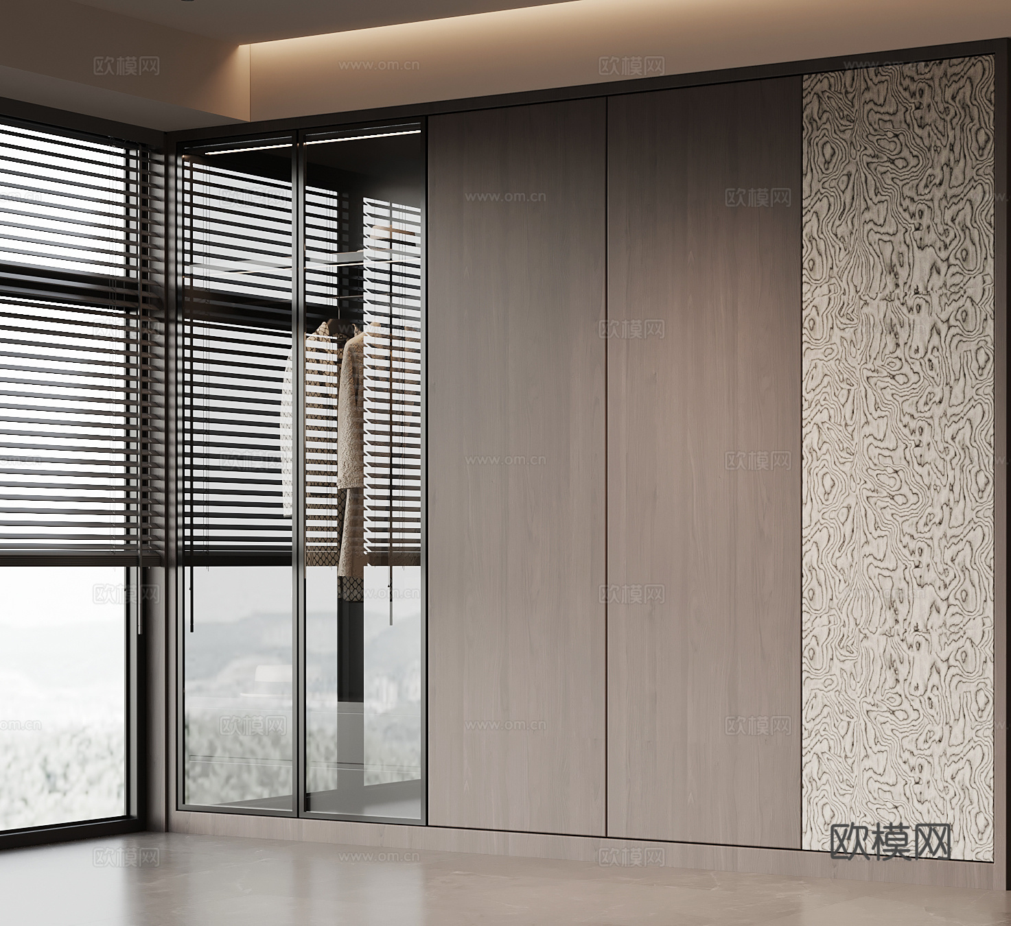 意式衣柜 成品衣柜su模型