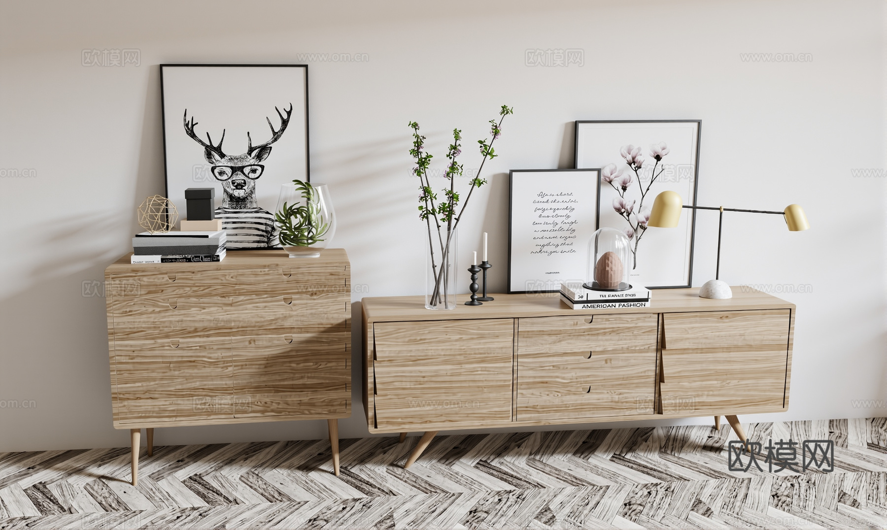 北欧玄关柜端景柜su模型