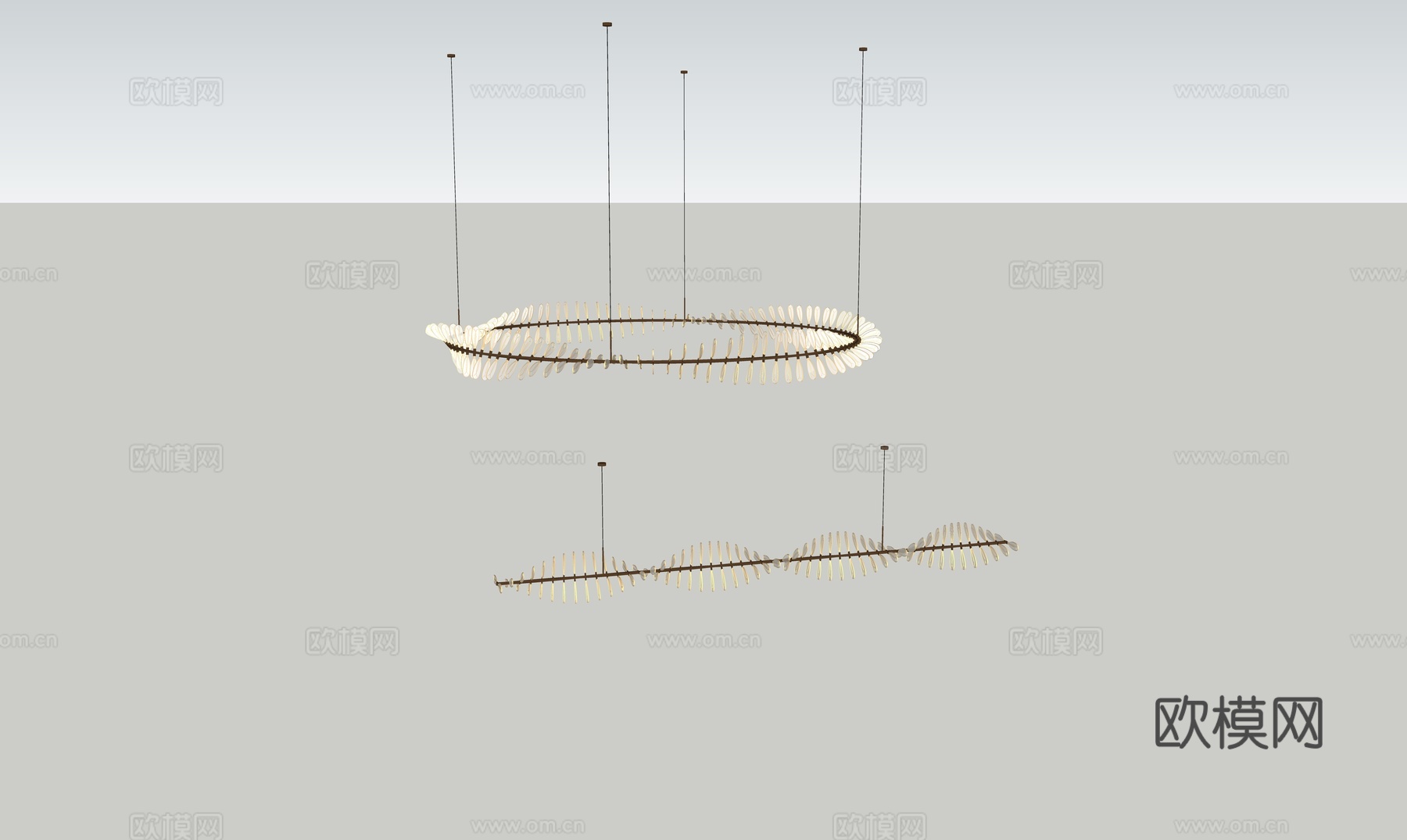 现代水晶吊灯 艺术吊灯su模型