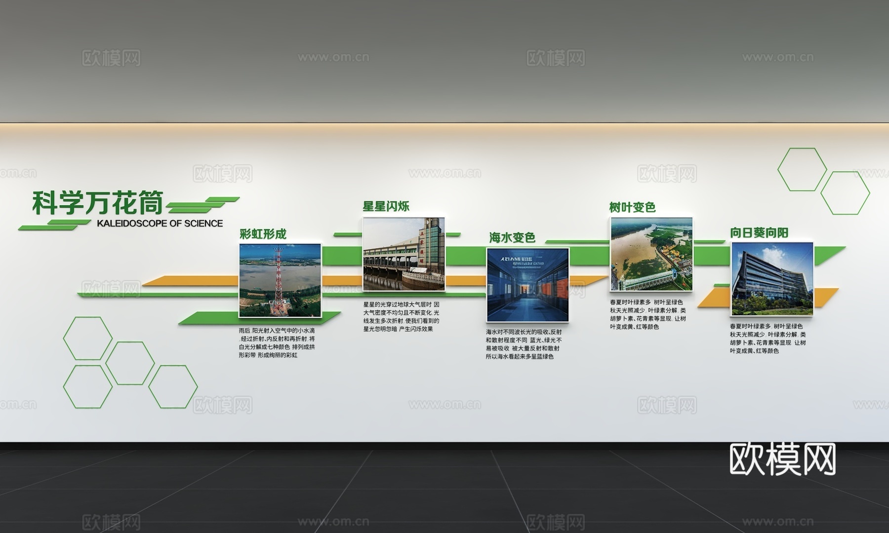 现代企业文化墙 办公文化墙 走廊 宣传栏 标语 口号 企业风3d模型下载