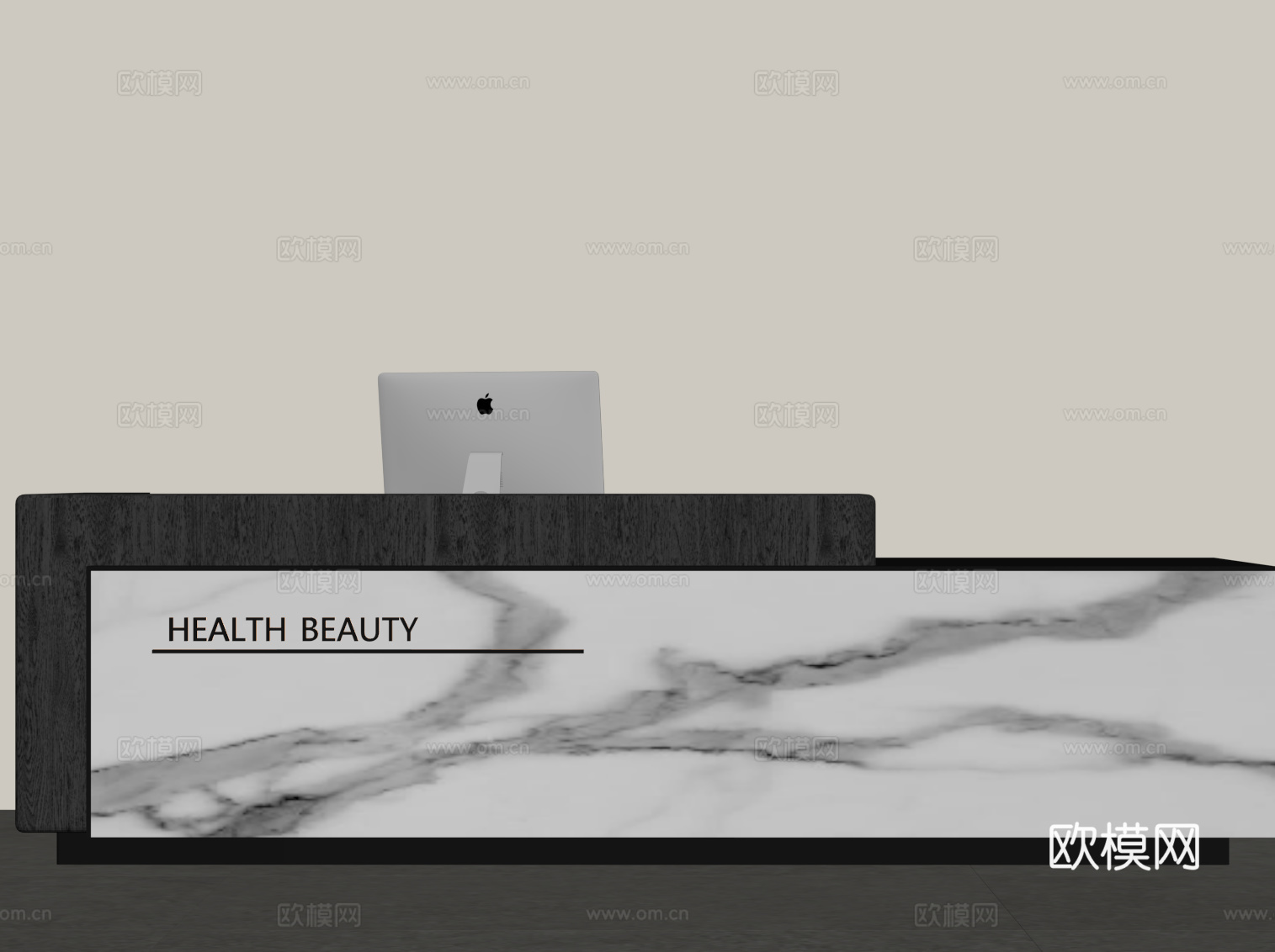 现代意式前台 接待台 招待台su模型