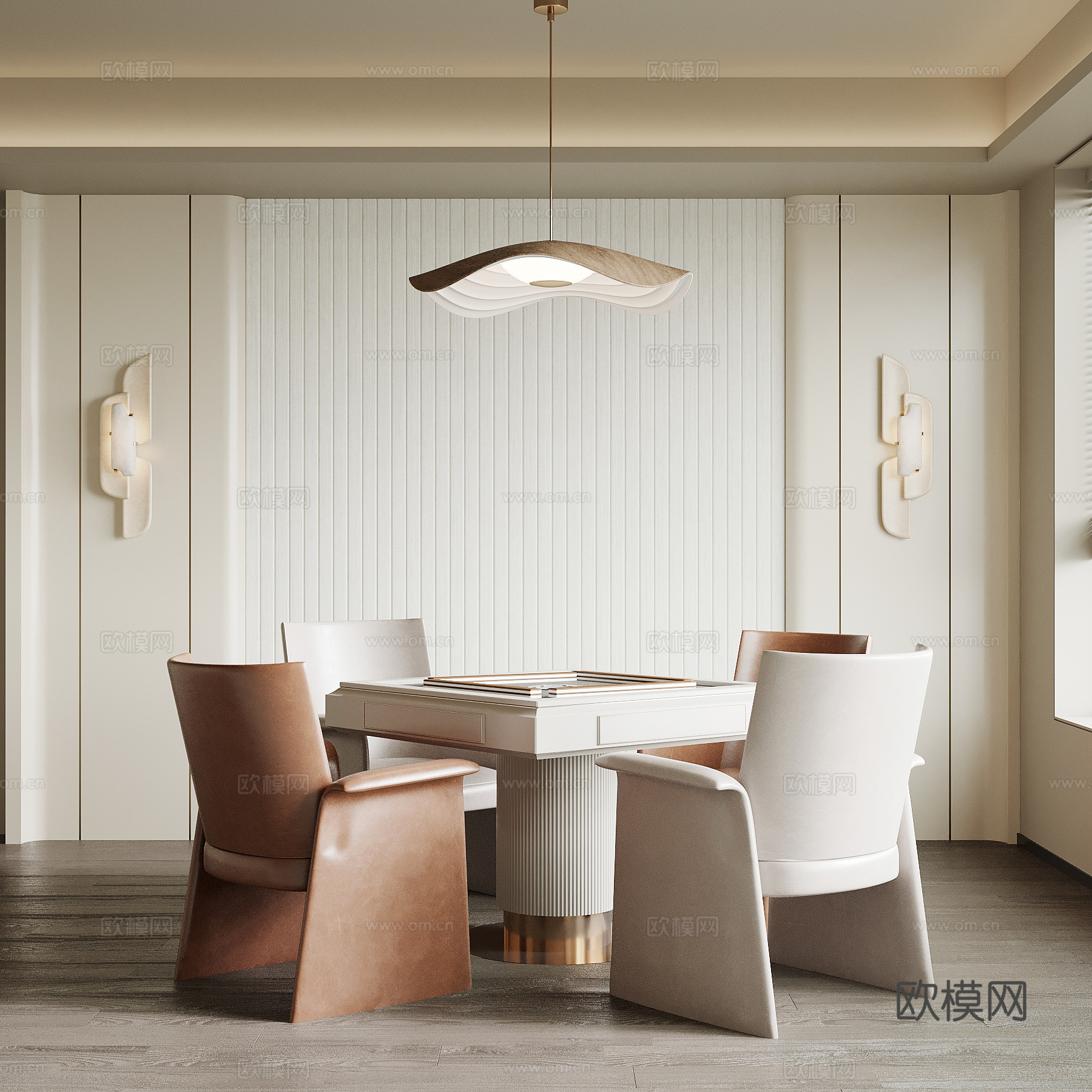 现代棋牌室 麻将桌 棋牌桌su模型