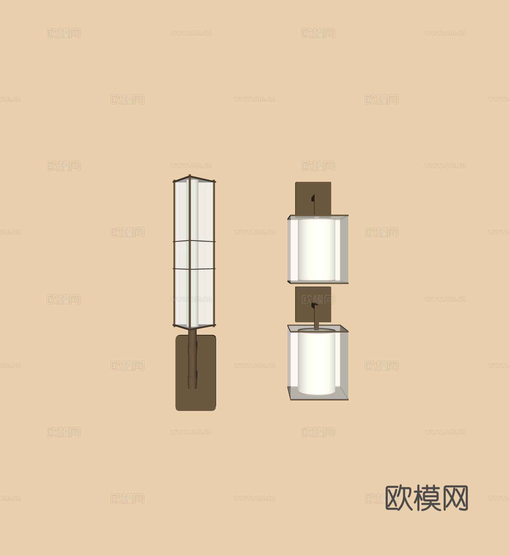 现代金属壁灯 床头壁灯 镜前壁灯 长条壁灯 轻奢壁灯su模型