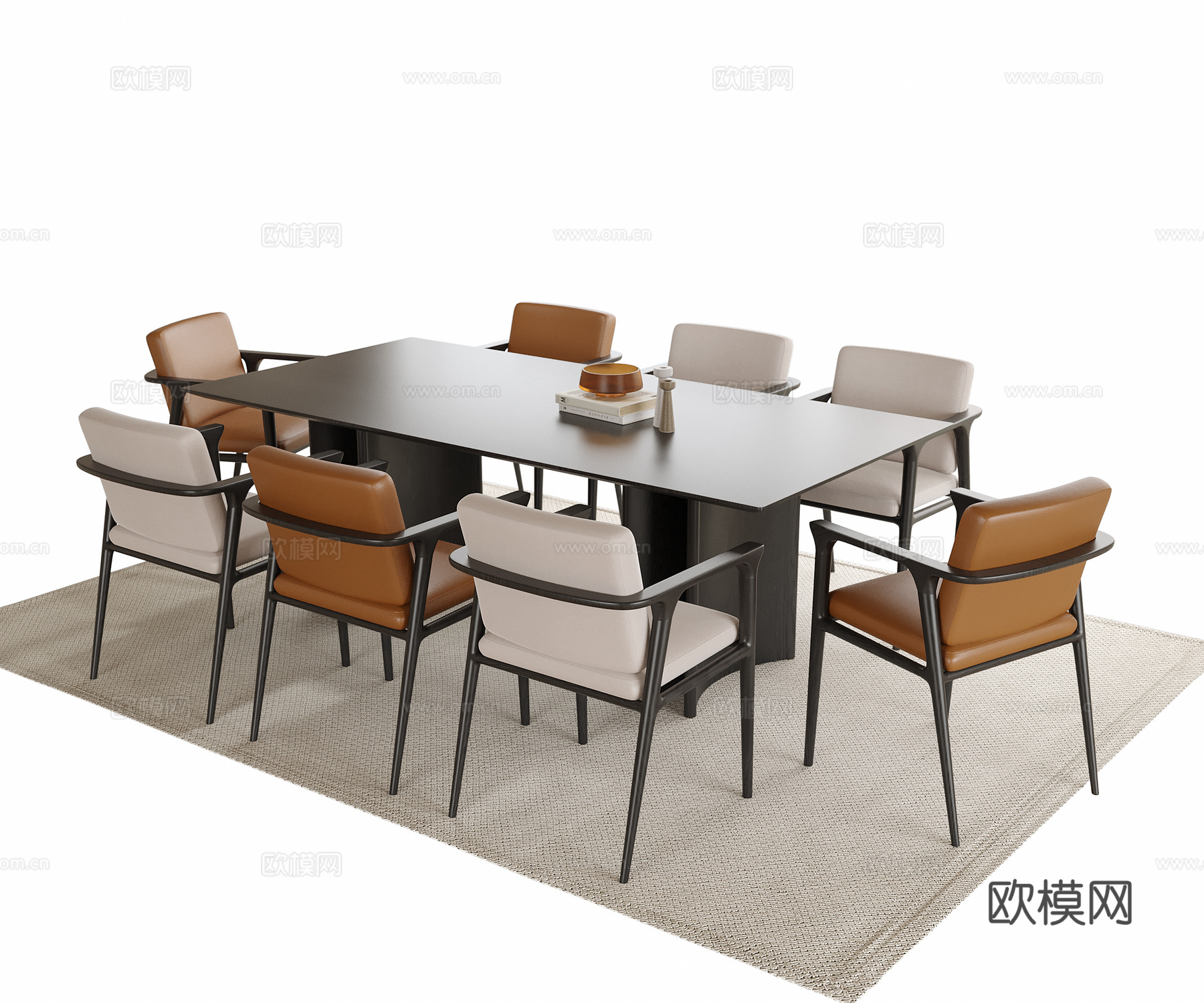 现代餐桌椅 餐椅 餐桌su模型