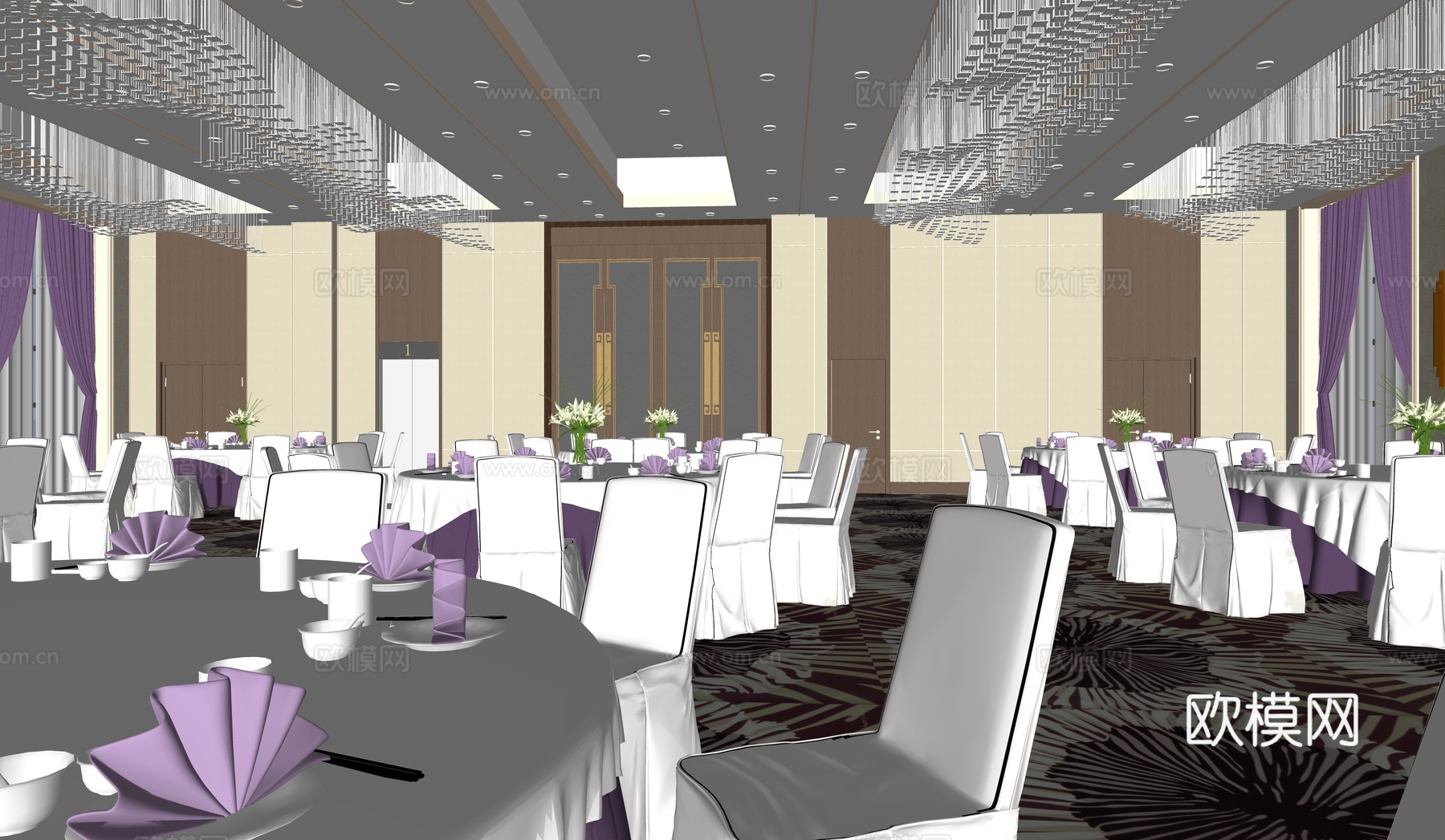 酒店大堂宴会厅su模型