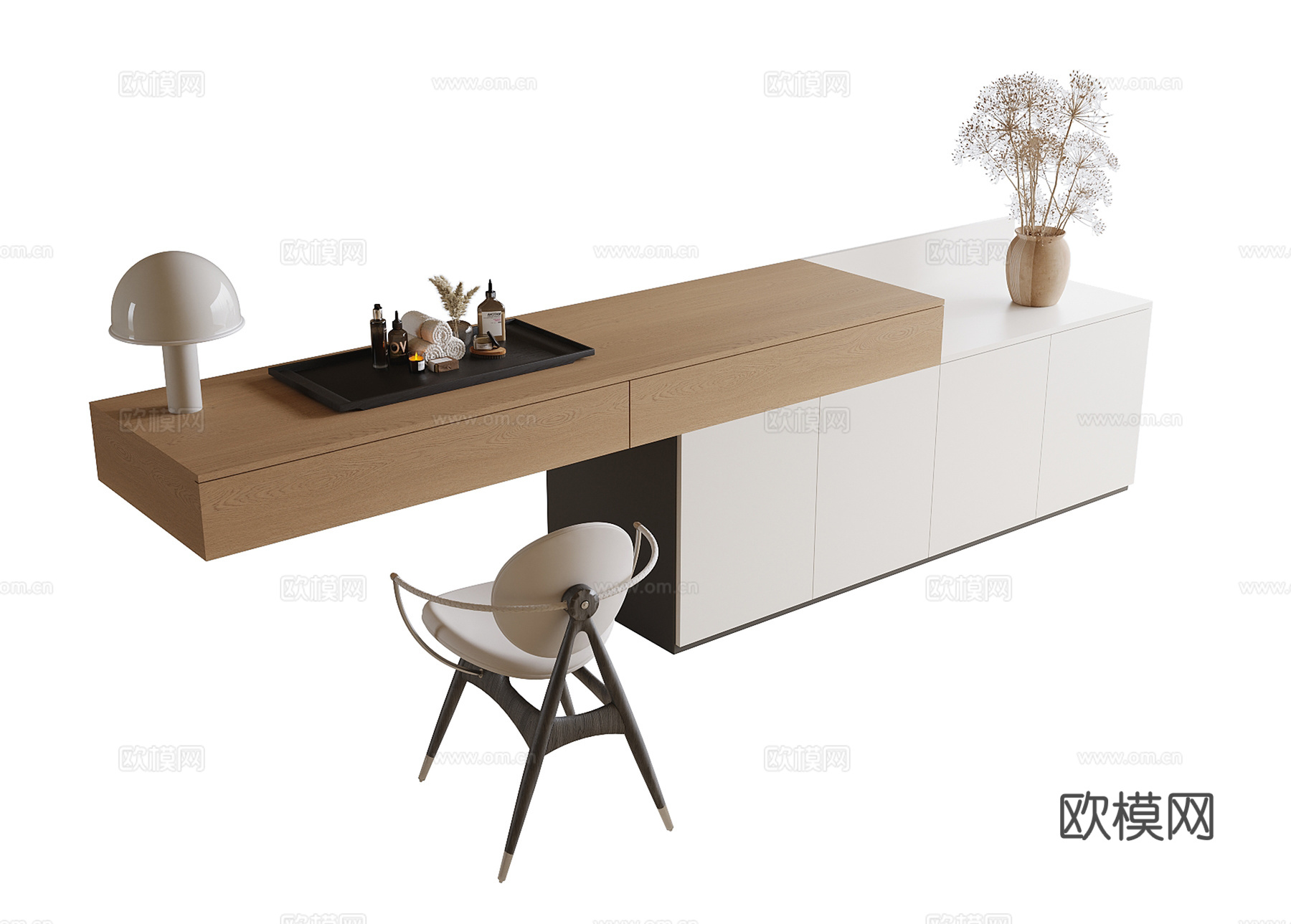 现代卧室梳妆台su模型