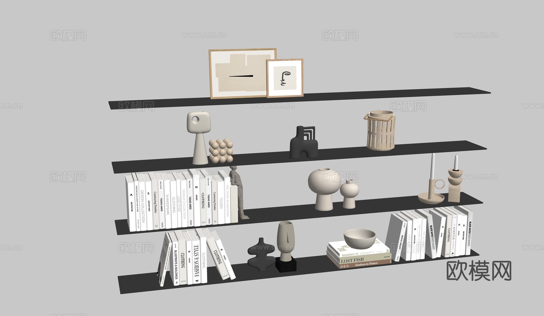 装饰层板架吊柜su模型