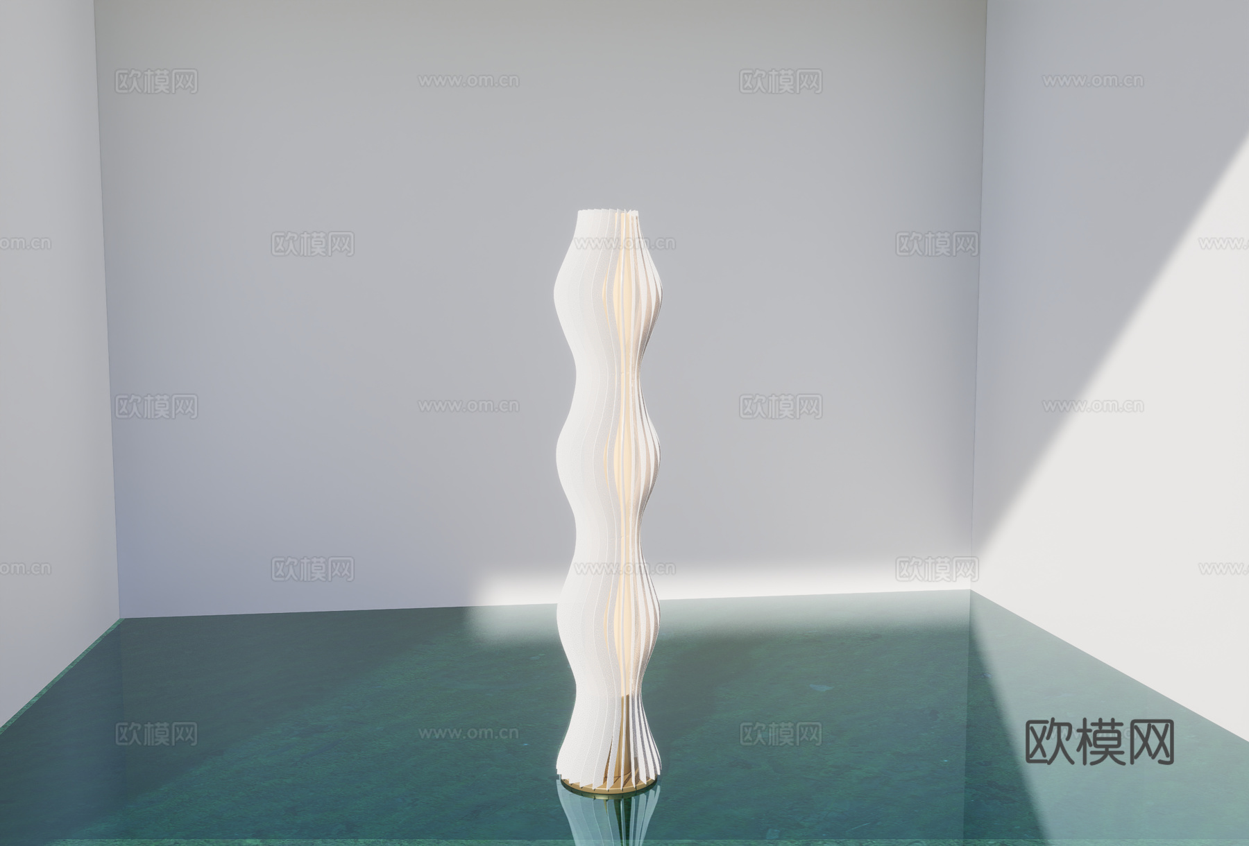 艺术波浪落地灯su模型