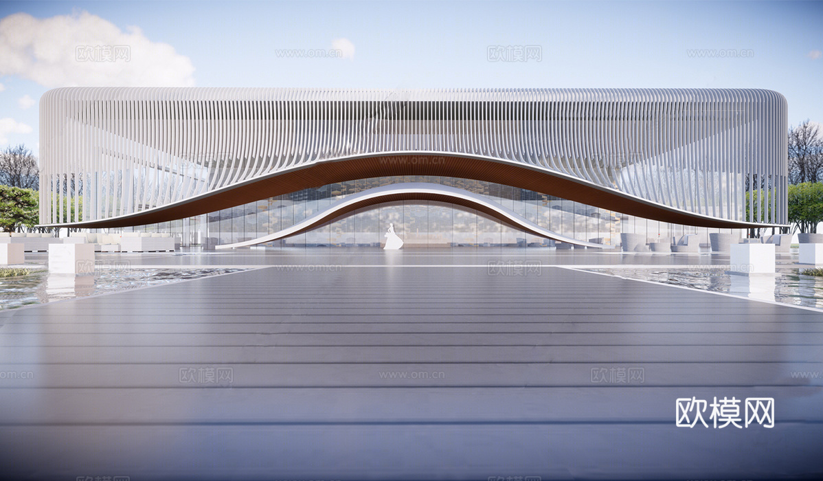 现代艺术展览馆建筑 美术馆 博物馆su模型