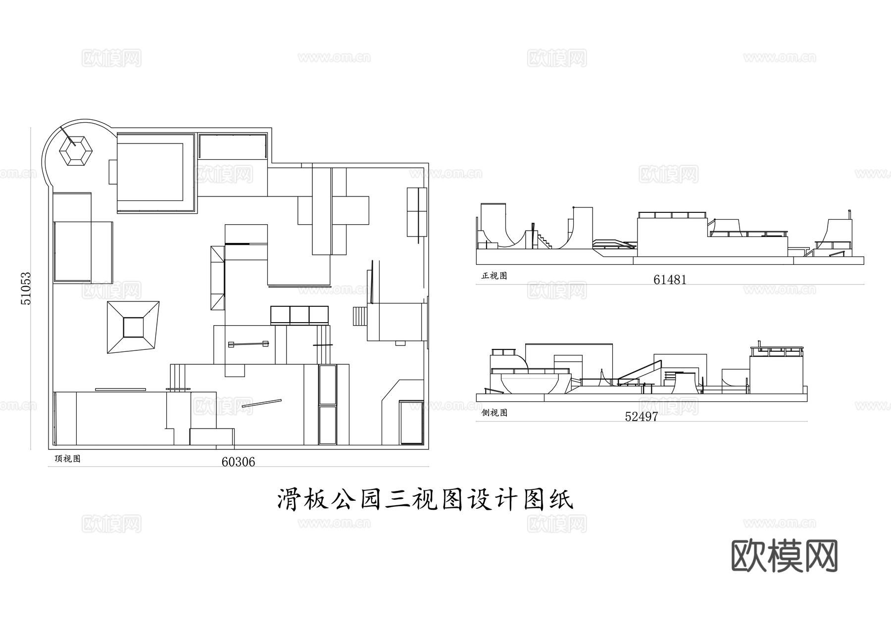 滑板公园 滑板场地 街式滑板场 碗池滑板场 极限运动公园cad施工图