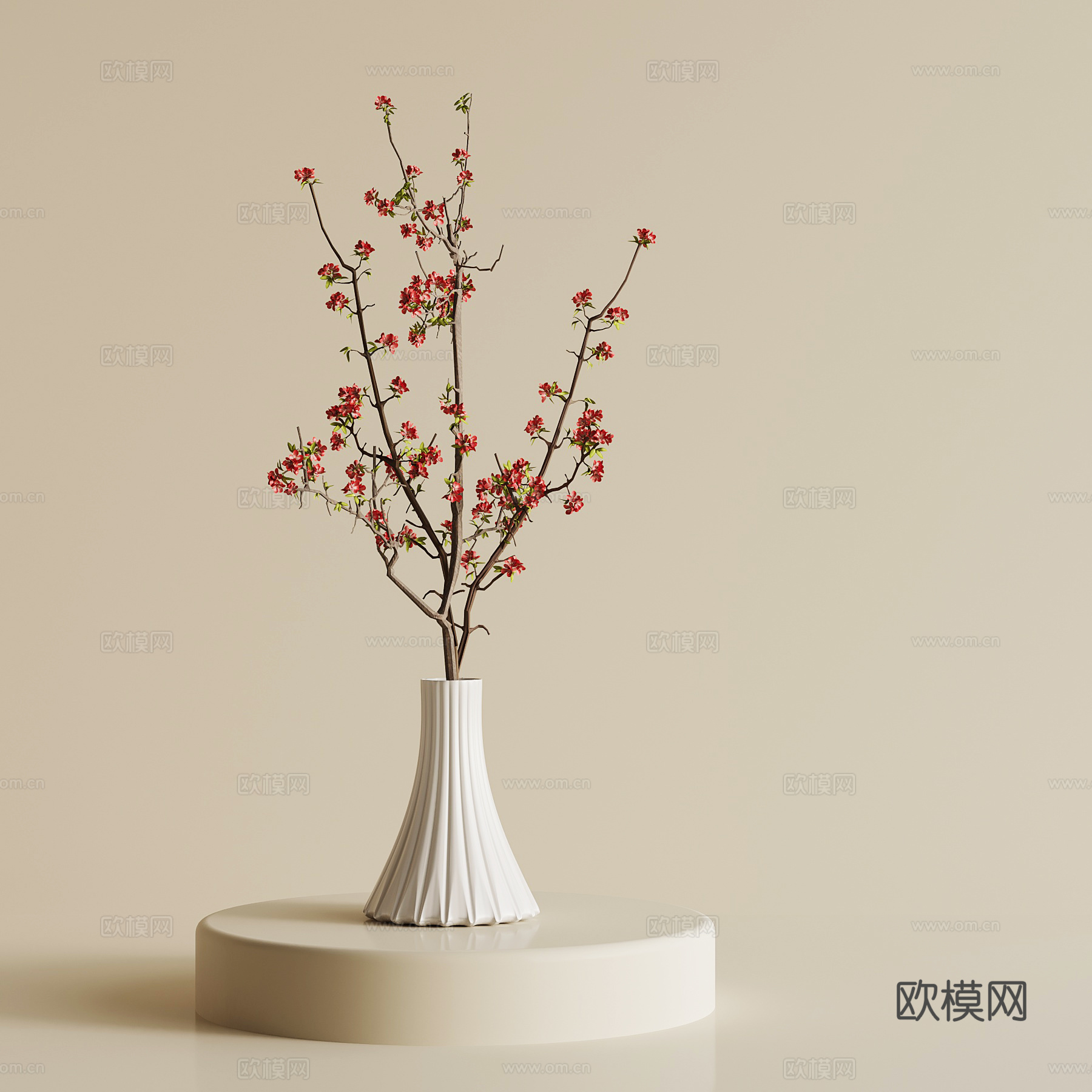 现代花艺 花瓶 插花su模型